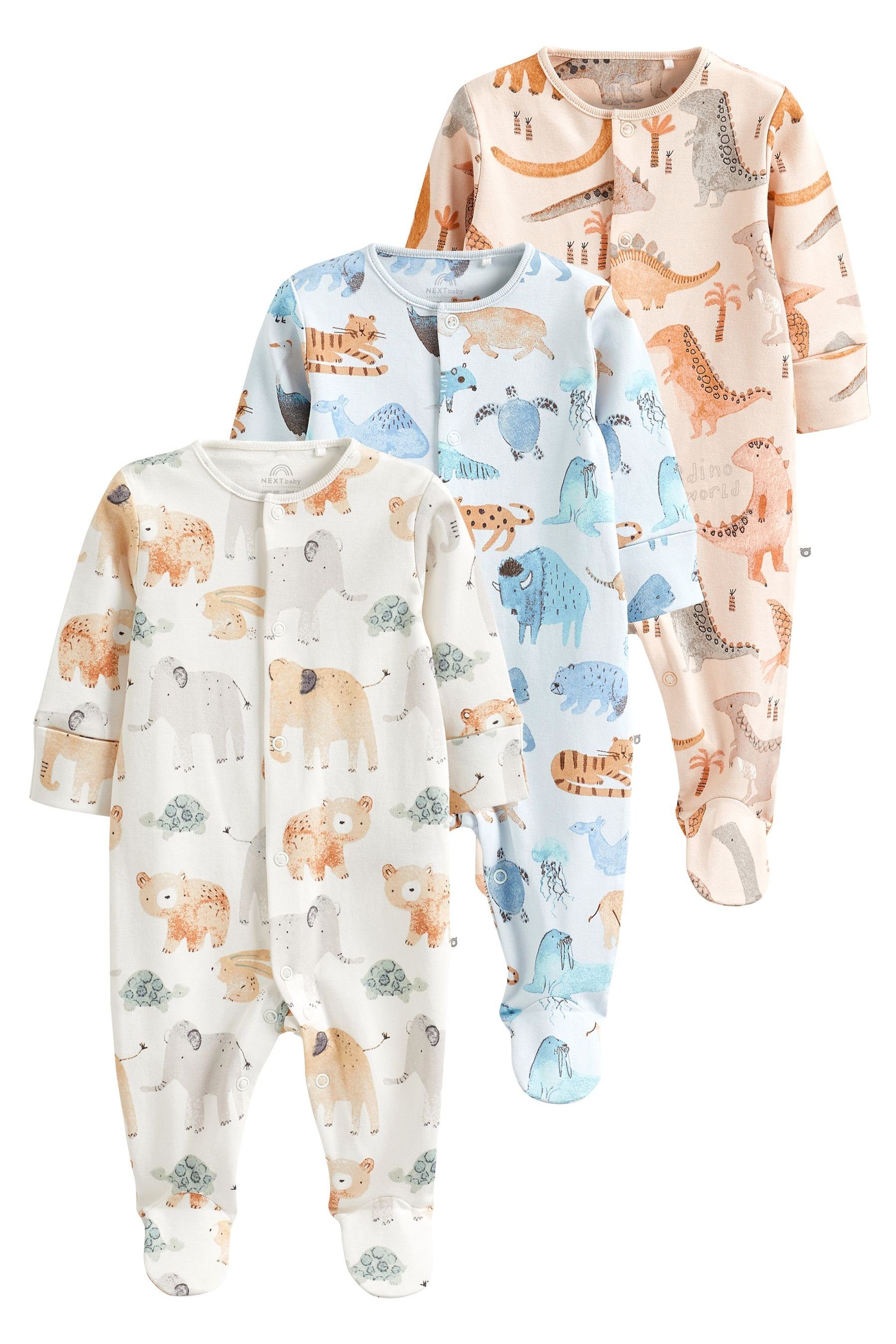 Schlafoverall 3er-Pack (3-tlg) Babyschlafanzüge Baumwolle Next aus