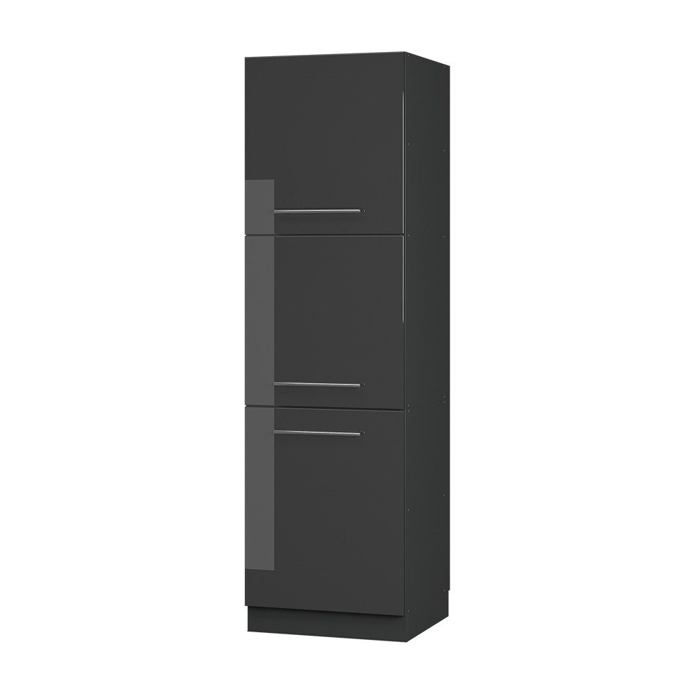 Vicco Herdumbauschrank Fame-Line, Anthrazit Hochglanz/Anthrazit, 60 cm günstig online kaufen