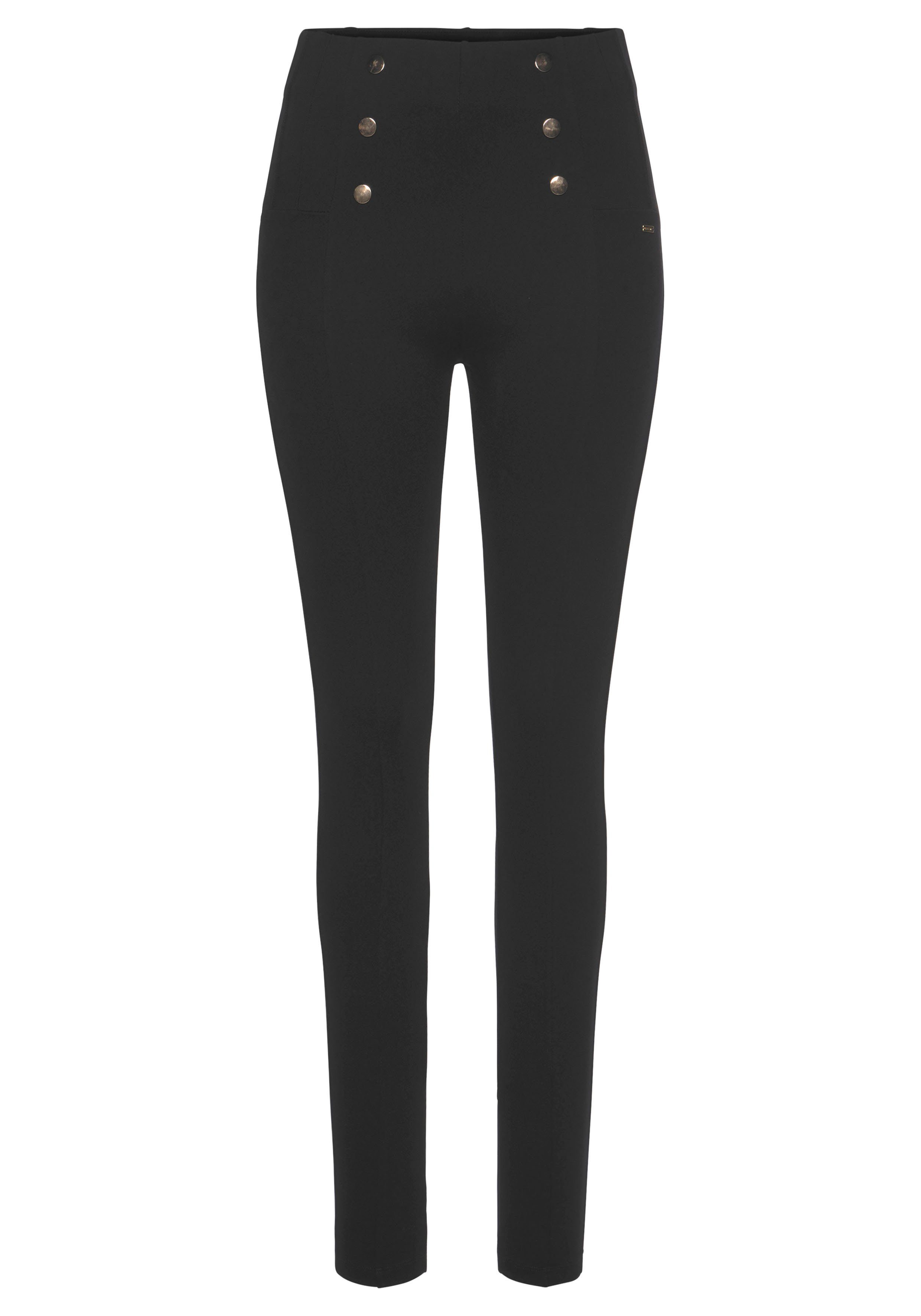 LASCANA Highwaist Leggings mit Zierknöpfen. Reduzierter Preis € 39,99. Unverbindliche Preisempfehlung € 49,99