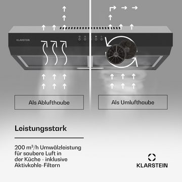 Klarstein Deckenhaube Serie DSM-Contempo-60BK Contempo, Dunstabzugshaube Abluft Umluft LED