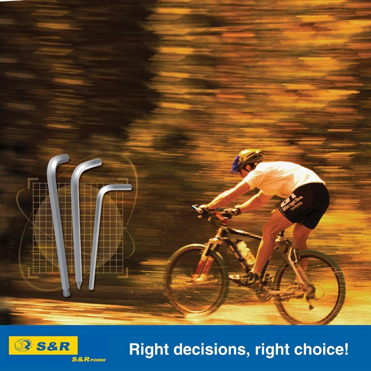 S&R Winkelschlüssel Innensechskantschlüssel Satz HX mit Kugelkopf in Kunststoffclip (Set, 9-tlg. 1/16-3/8 inch), Chrom-Vanadium Werkzeugstahl, vernickelt, für eine lange Standzeit