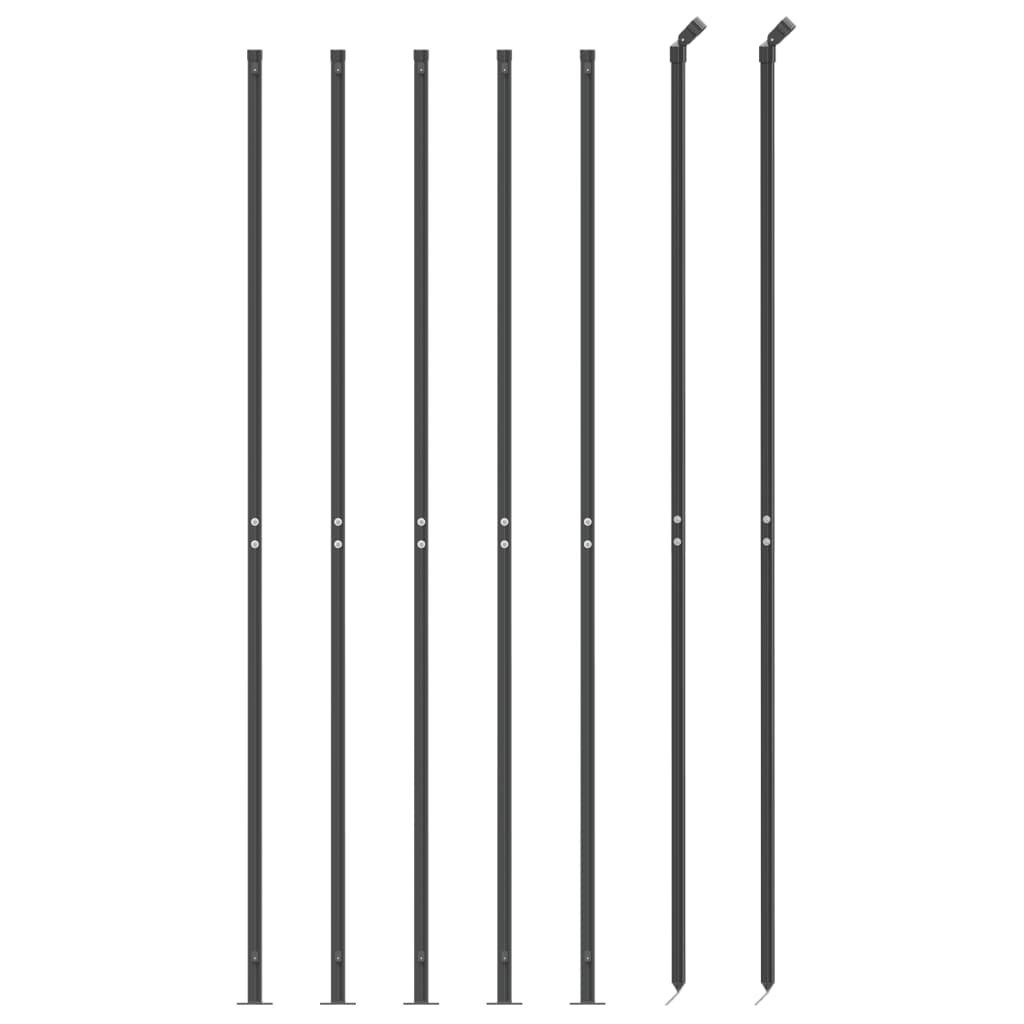 vidaXL Gartenzaun Maschendrahtzaun mit Bodenflansch Anthrazit 1,6x10 m, (1-St)
