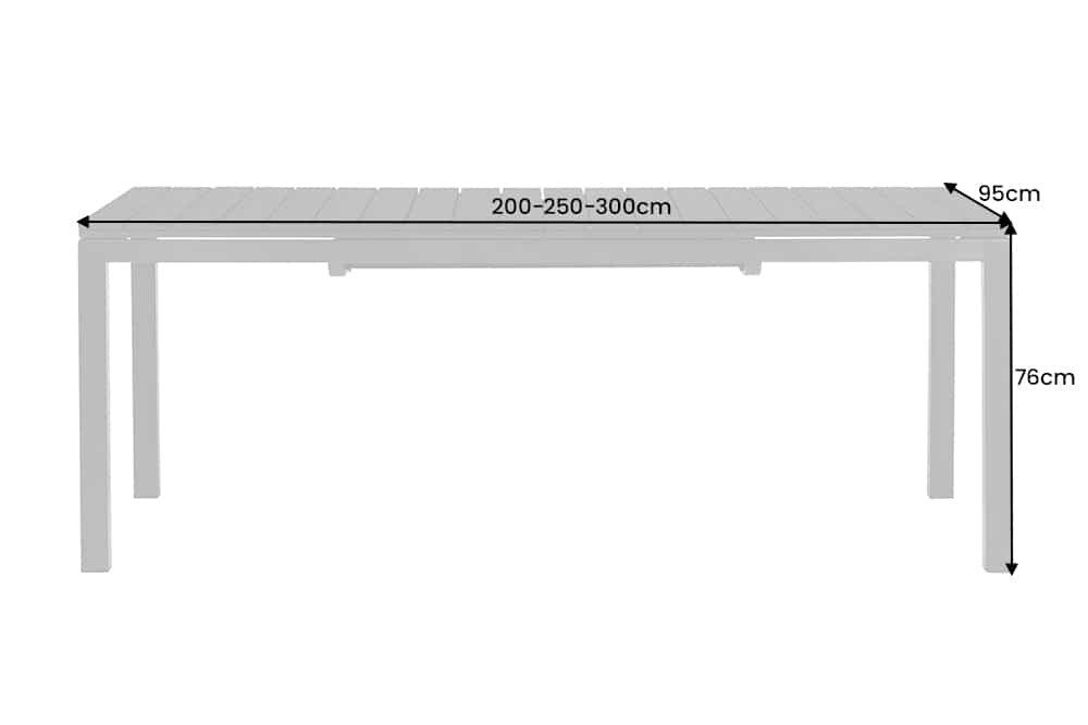 riess-ambiente Gartentisch DESIGNO 200-250-300cm grau / (Einzelartikel, 1-St), Outdoor · Aluminium · ausziehbar · Terrasse · wetterfest · Design – Bild 3 von 5