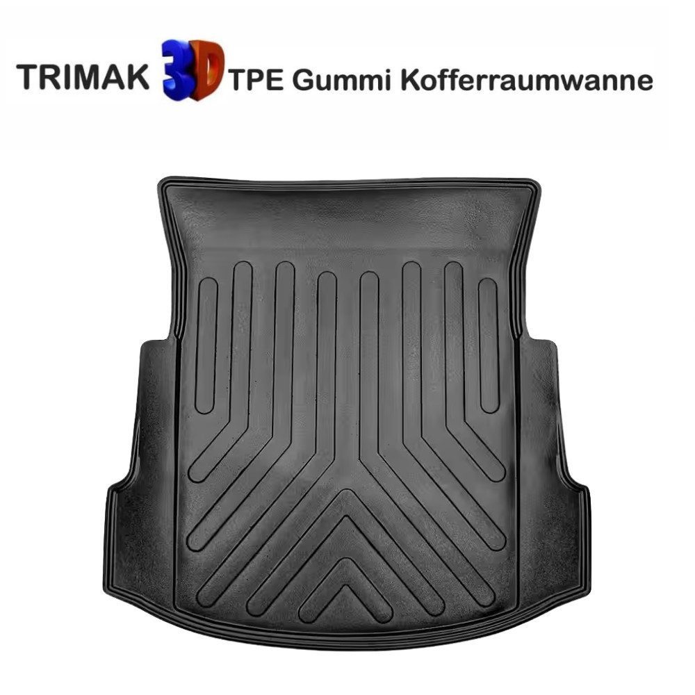 Trimak Passform-Fußmatten Oder Kofferraumwanne Oder Set kompatibel mit Tesla Model 3, TESLA Model 3 ab 2017 Kofferraummatte TPE Antirutschmatte