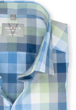 MARVELIS Businesshemd Businesshemd - Comfort Fit - Langarm - Kariert - Grün