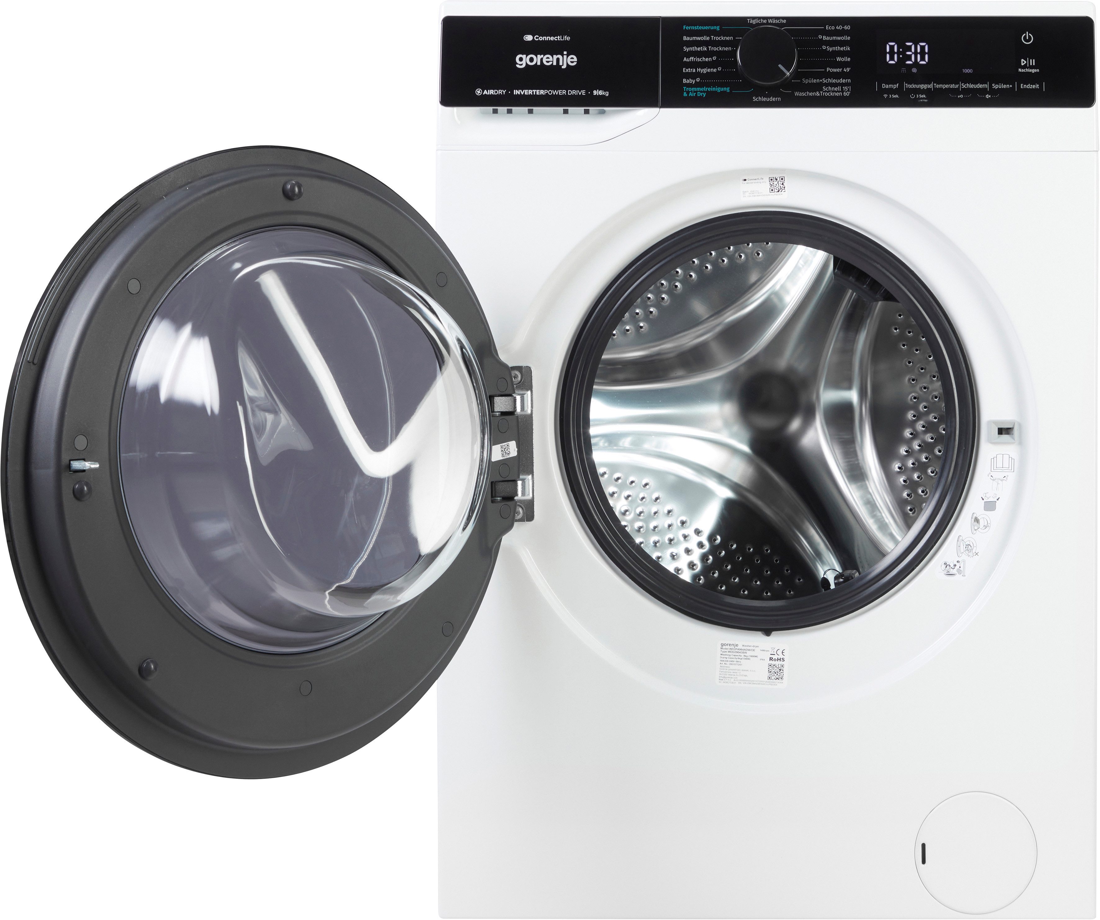GORENJE Waschtrockner WD2PA964ADW/DE, 9 kg, 6 kg, 1400 U/min, SteamRefresh - Knitterfreie und frische Kleidung – Bild 3 von 5
