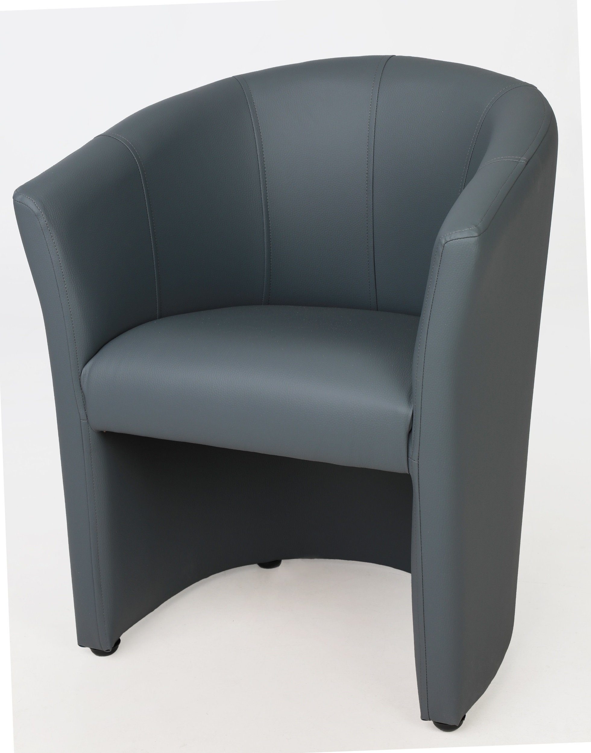 Kamil Cocktailsessel Design Sessel Clubsessel Loungesessel Club Möbel Farbe Kunstleder Grau (1 Set Karton, 1-St., 1 Sessel), Lieferung kommt Aufgebaut