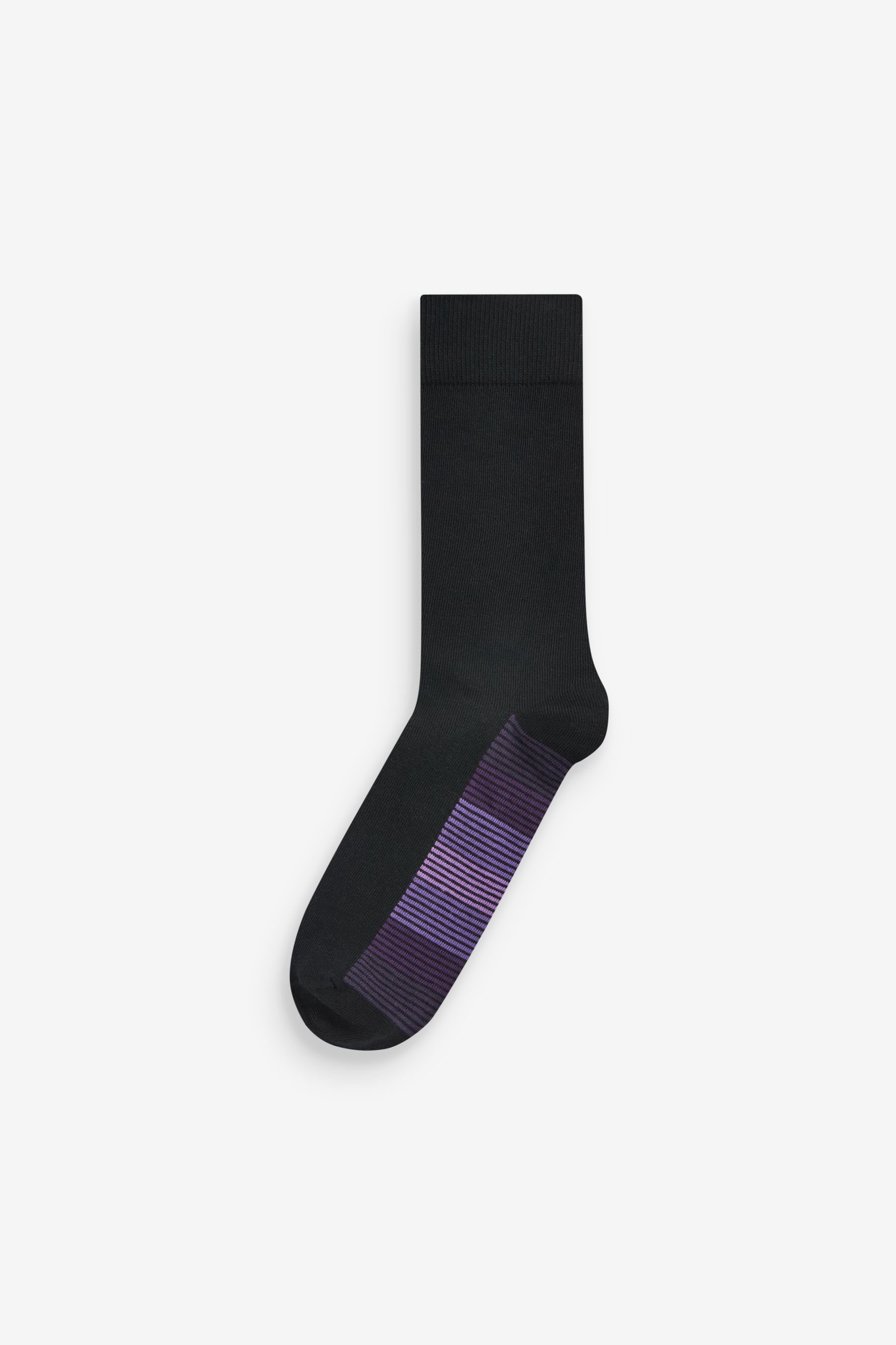 (1-Paar) Kurzsocken Fußbett, Stripe Black Socken 5er-Pack mit Next