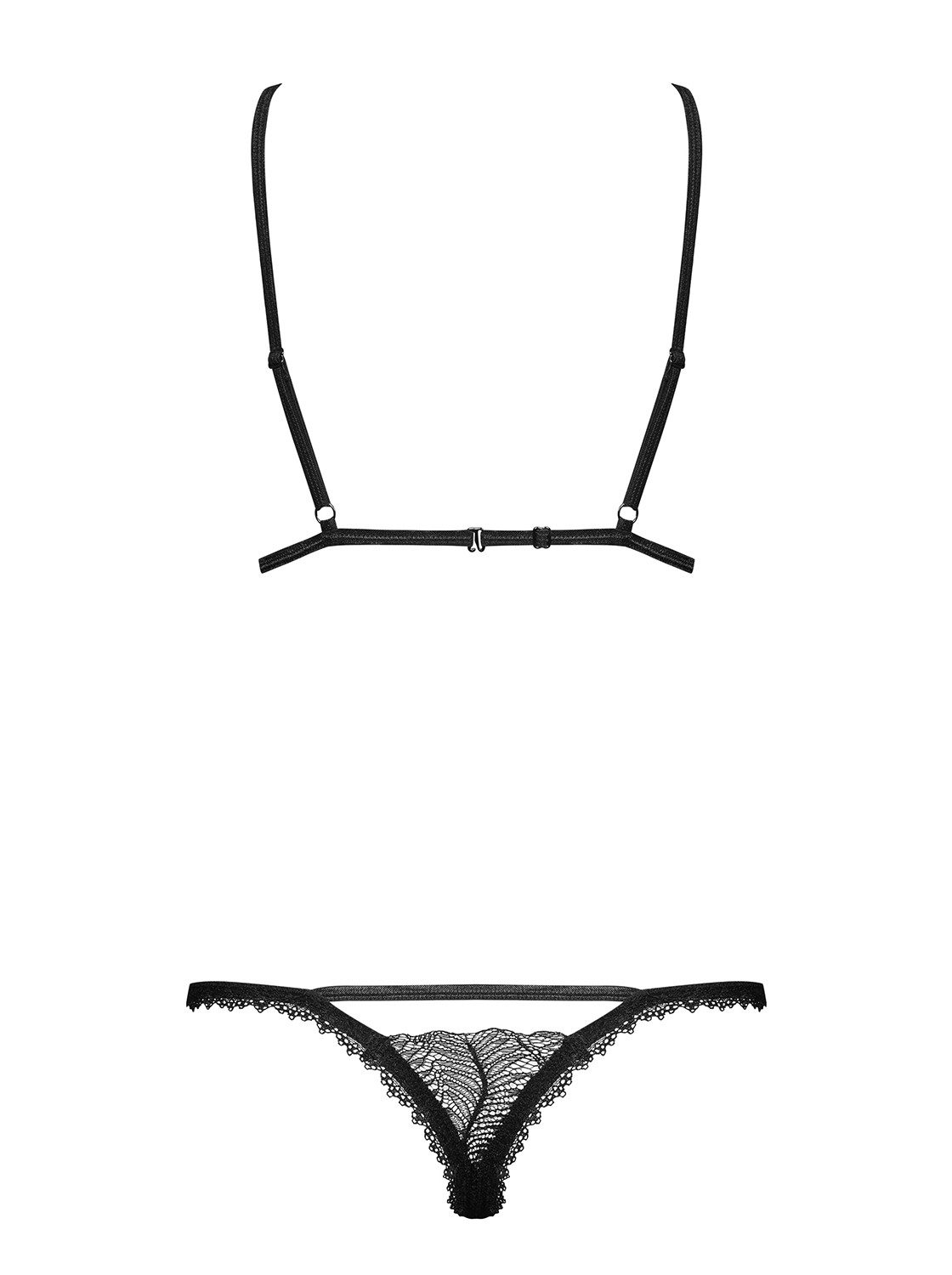 Obsessive Set: Dekolleté-BH Frauen Dessous Spitzen Reizwäsche Set aus Unterbrust BH mit offene Cup