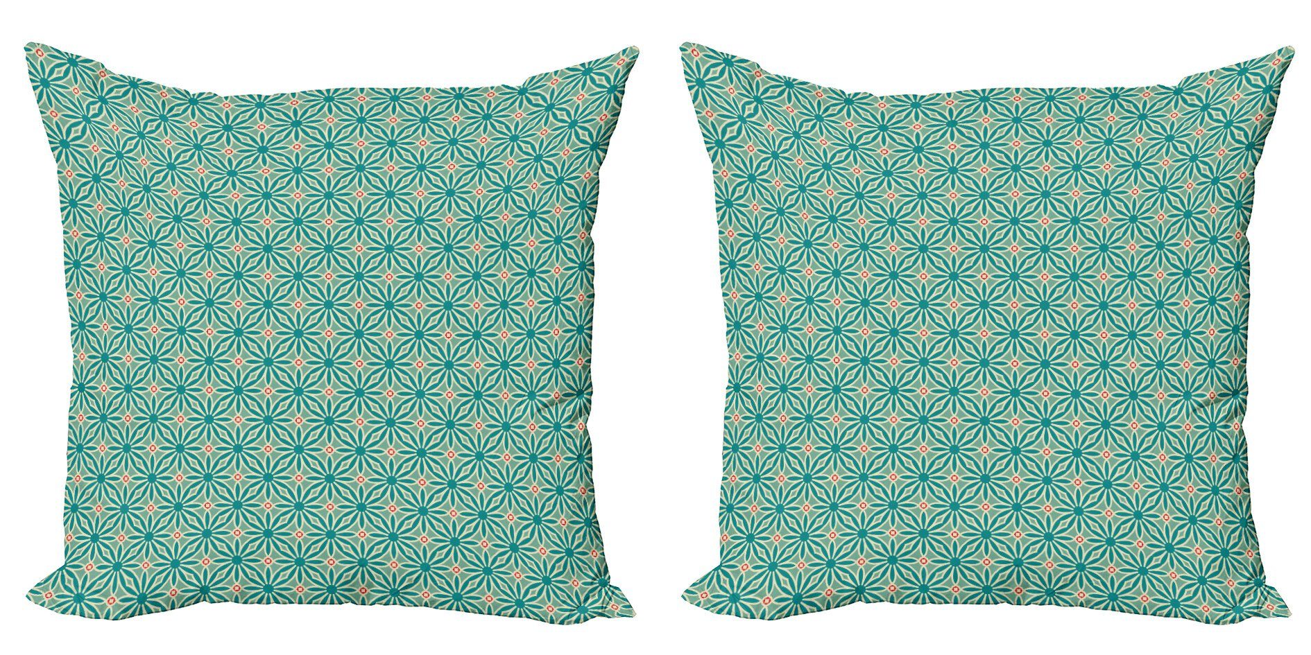 Kissenbezüge Modern Accent Doppelseitiger Digitaldruck, Abakuhaus (2 Stück), Blumen Klassisches Geometrisches Motiv