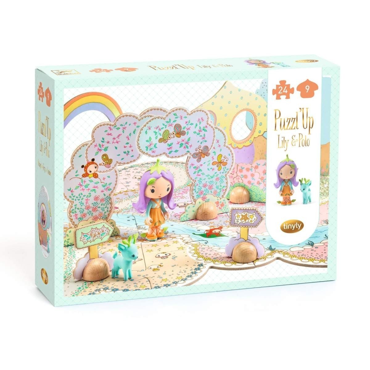 DJECO Puzzle Tinyly Bodenpuzzle Lily Tinypuzzle für Kinder, Puzzleteile, Bodenpuzzle