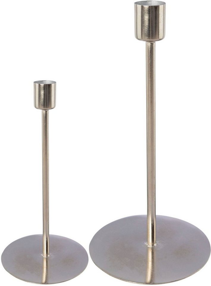 Leonique Kerzenhalter Stabkerzenhalter Freya (Set, 2 St), aus Metall, im  minimalistischen Stil
