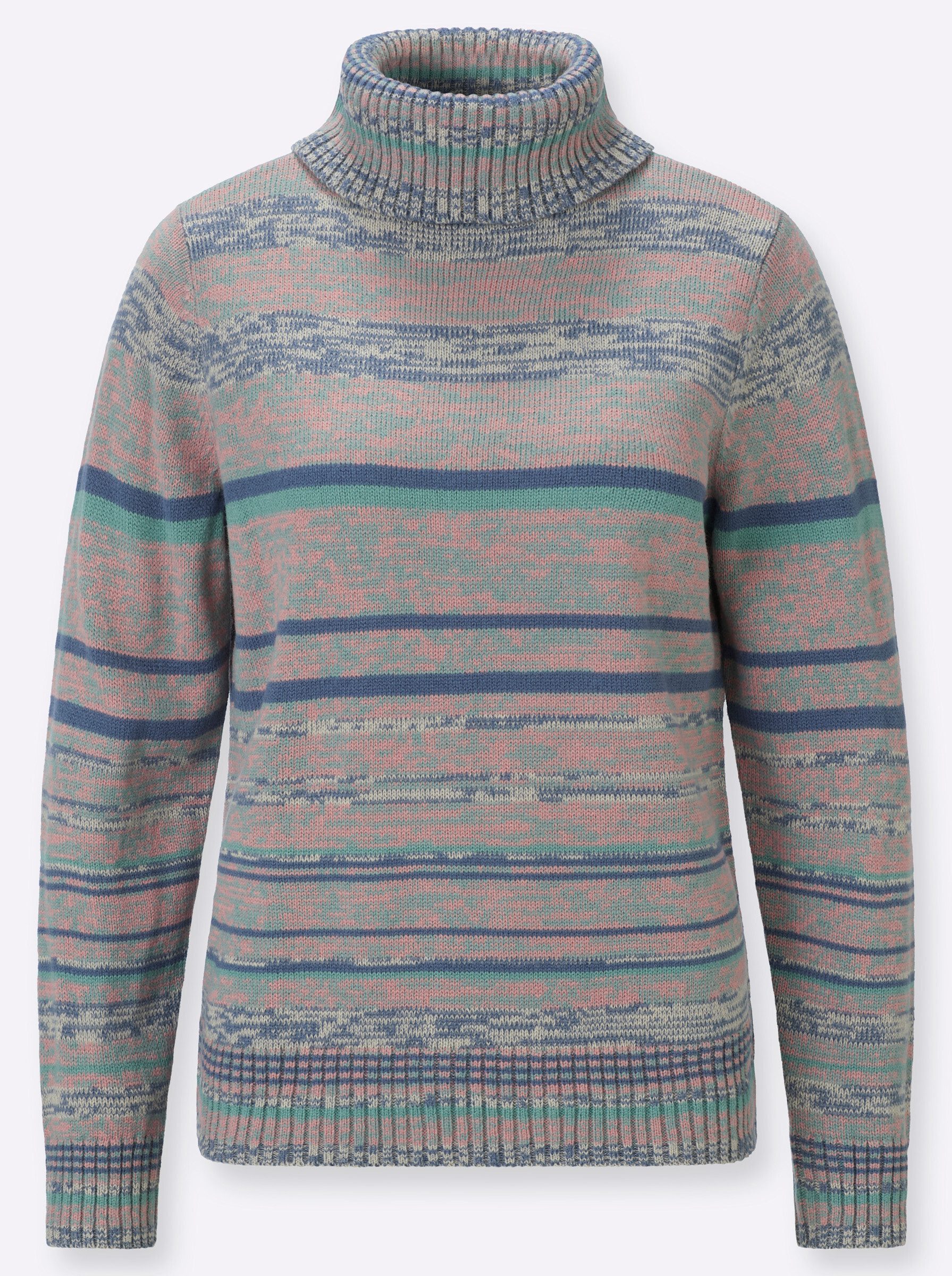 Sieh an! Strickpullover Rollkragen-Pullover Langarm Grobstrick