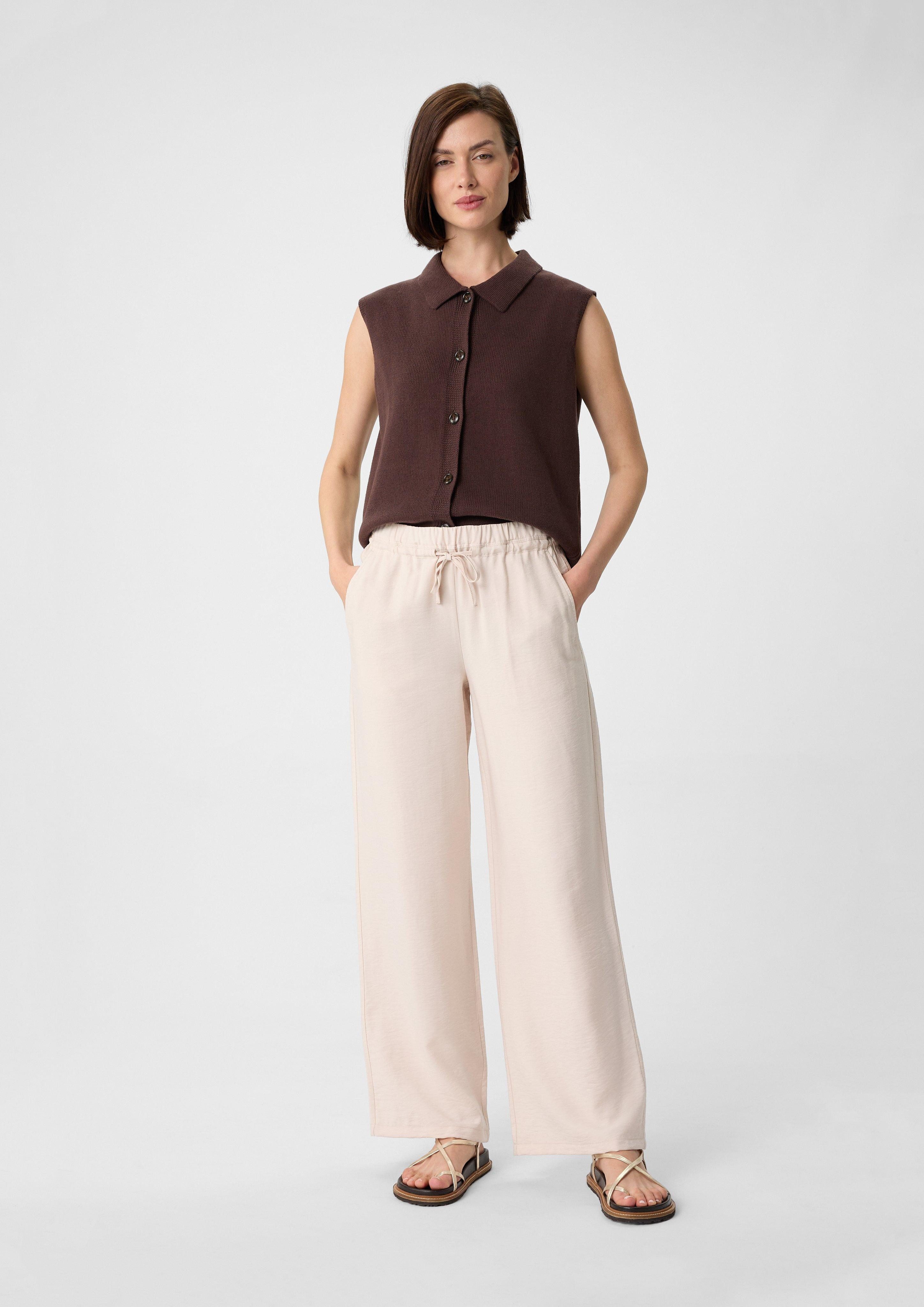 comma casual identity Stoffhose Strukturierte Wide-Leg-Hose günstig online kaufen
