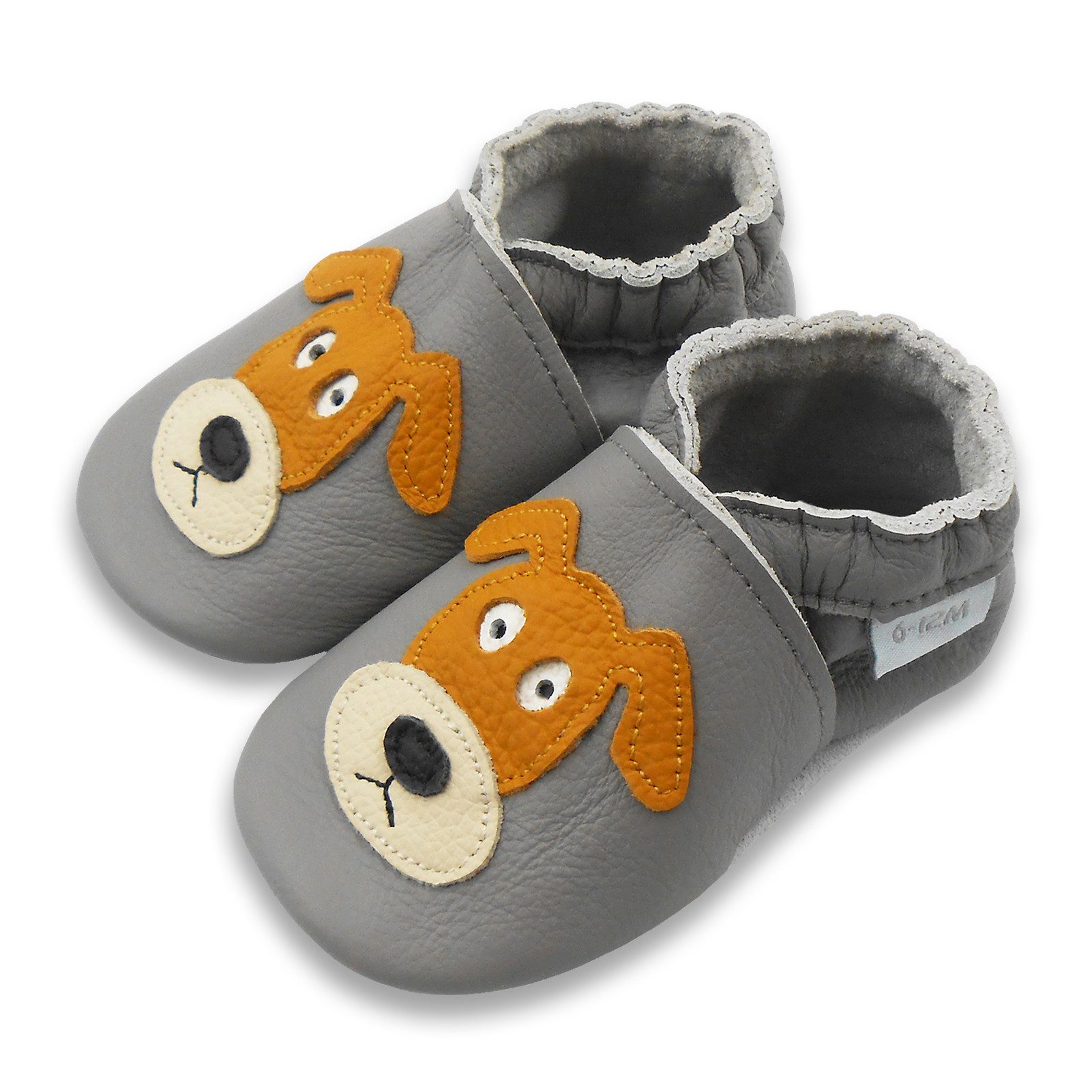 Basrakids Baby Leder Lauflernschuhe rutschfest Hausschuhe Krabbelschuh Handgenäht, weiche, leichte, flexible, rutschfest