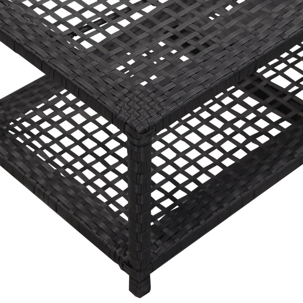 80x40x30 cm), (LxBxH: Metall aus Rattan, Schwarz Schuhbank Poly 3002618 in möbelando