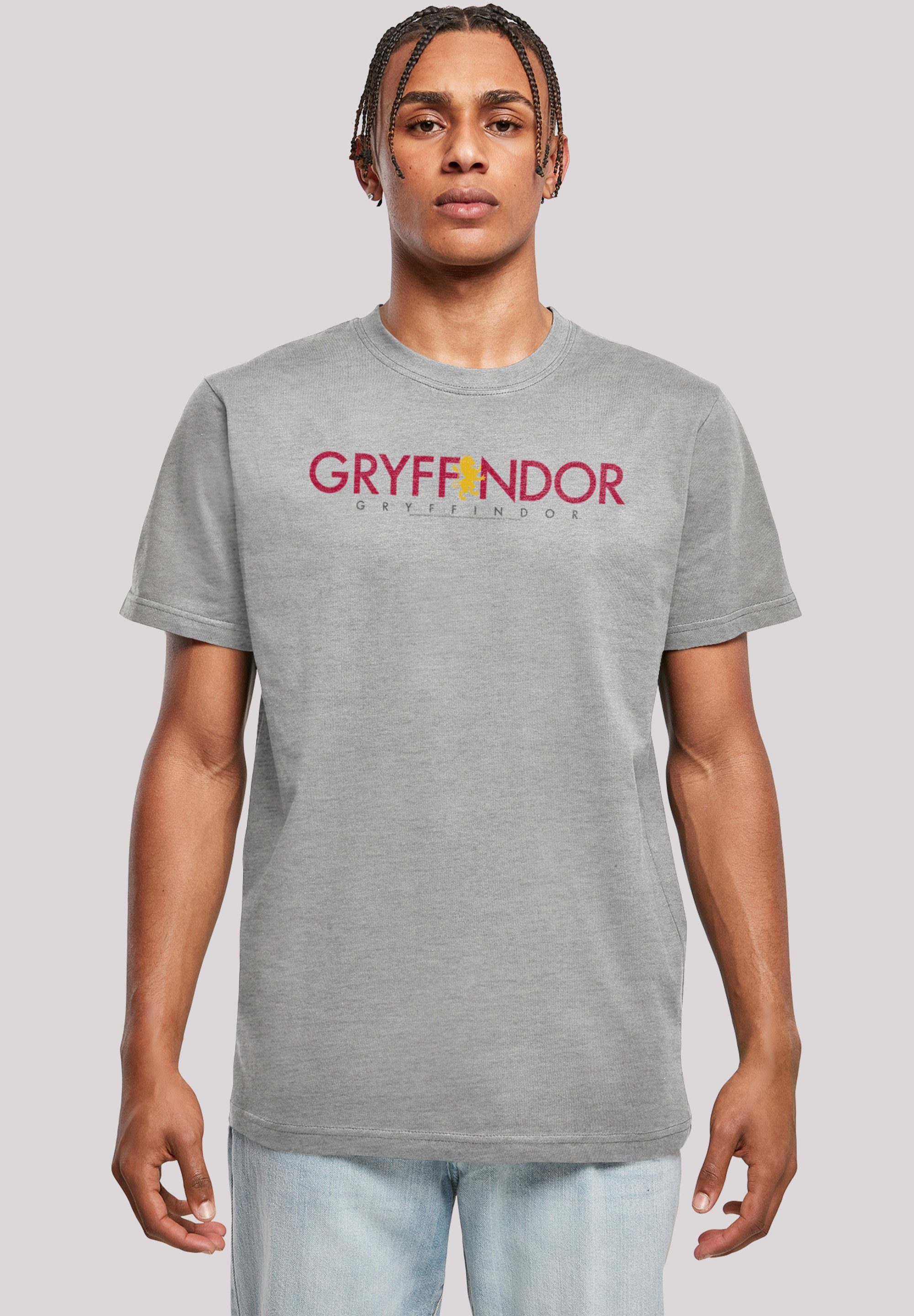 F4NT4STIC T-Shirt Harry Potter Gryffindor Text Print heather grey