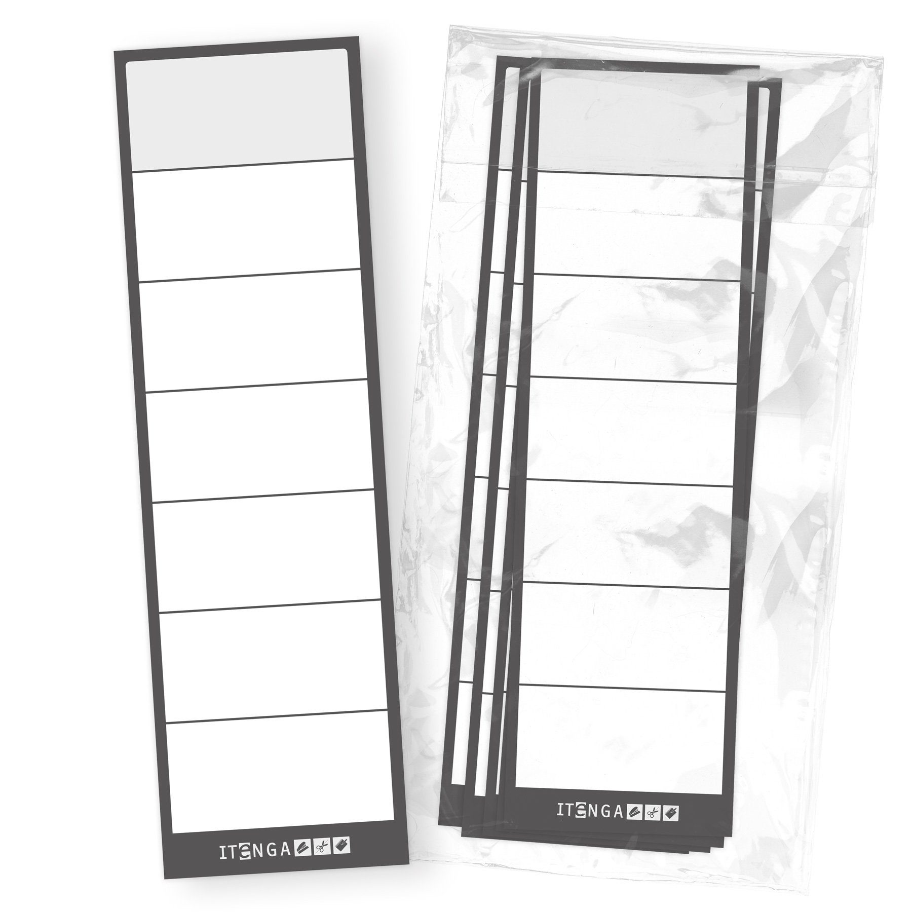 itenga Etiketten itenga 10x Ordnerschild Rückenschild beidseitig beschriftbar 5,5x19cm