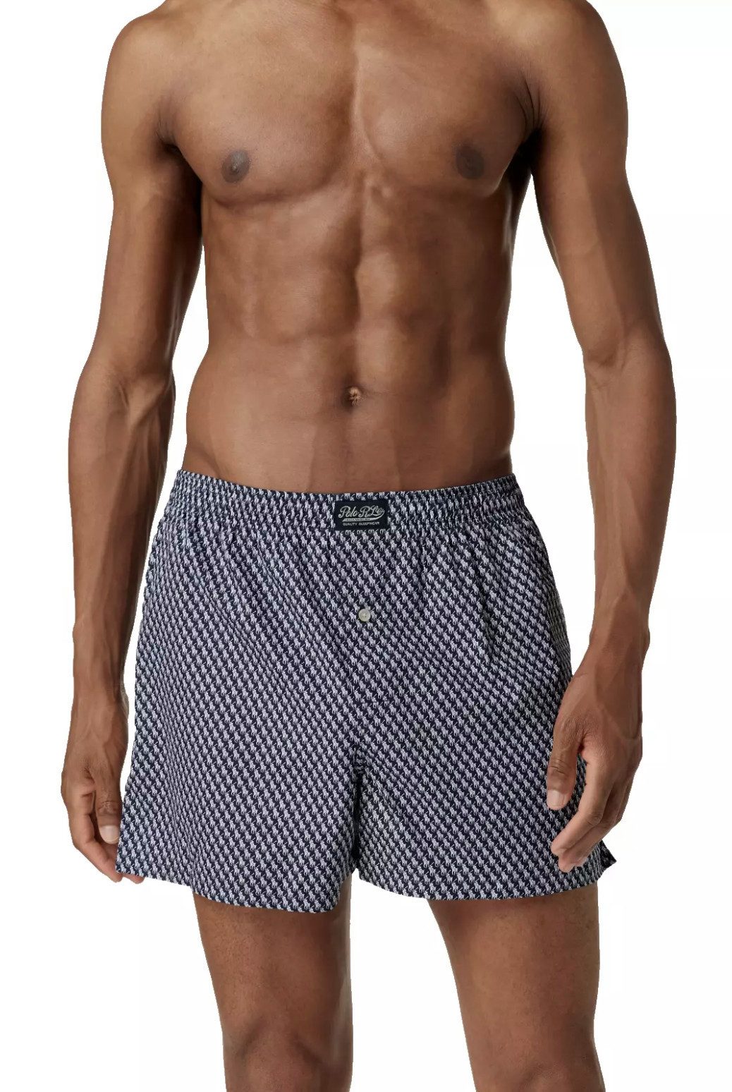 Polo Ralph Lauren Boxershorts Stilvolle Boxer Shorts im 90er-Jahre-Look Trunk Unterwäsche Elastischer Bund, gerader Schnitt, Allover-Logo-Print