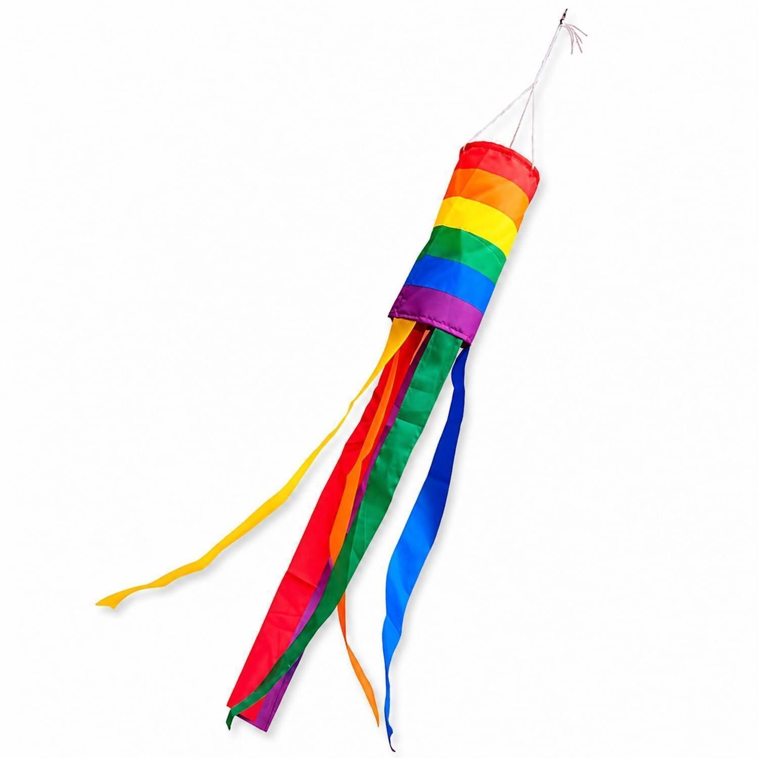 LuxusKollektion Windspiel Windsack Regenbogen 88x13 cm (1 St)