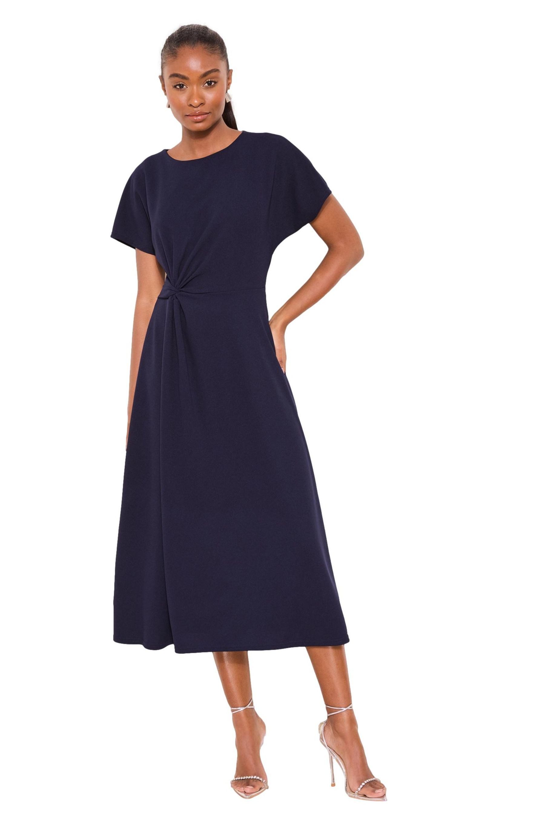 LIPSY Midikleid Lipsy Midikleid mit seitlichem Knoten, Regular (1-tlg)