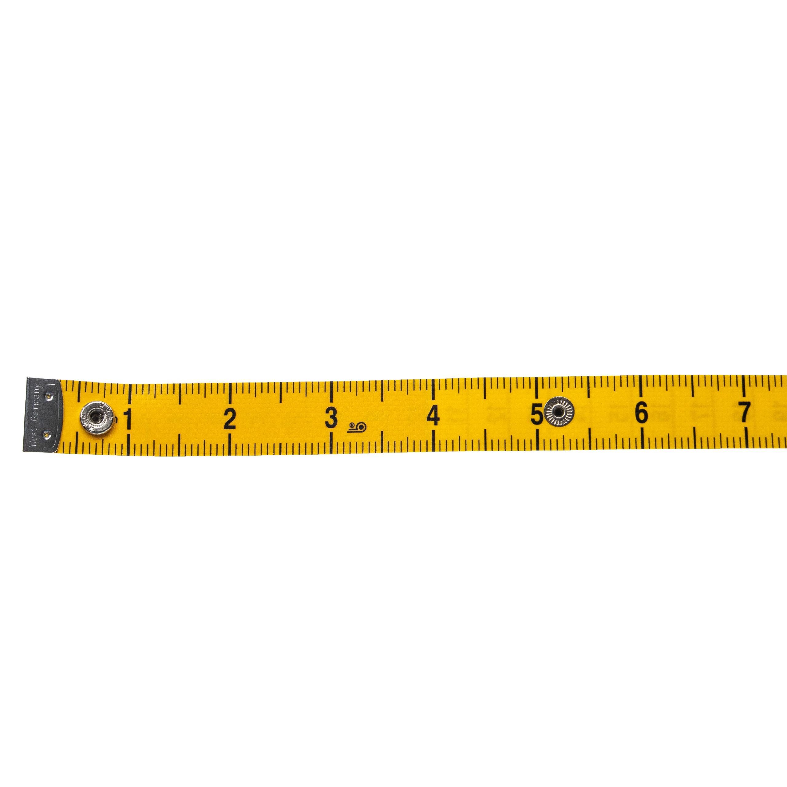 vhbw Maßband mit Druckknopf - Schneidermaßband, Metermaß, Bandmaß, Präzises, gut lesbares Bandmaß, Mehrfarbige Unterteilung der Skala in – Bild 4 von 4