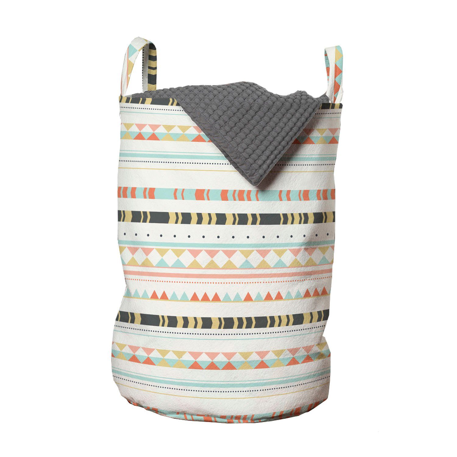 Abakuhaus Wäschesäckchen Wäschekorb mit Griffen Kordelzugverschluss für Waschsalons, Geometrisch Weiche Tribal Arrows