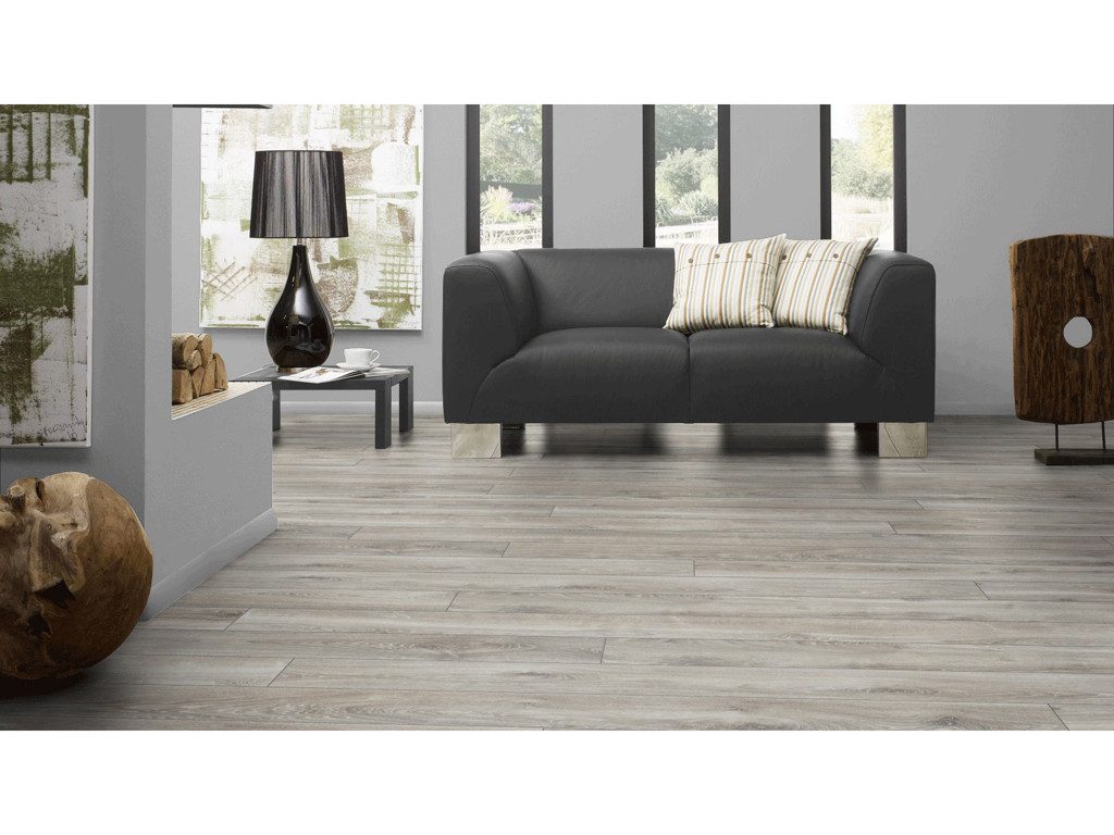 KRONOTEX Laminat Laminat Highland Eiche Silber D4797 Mammut plus Landhausdiele, 4 St.