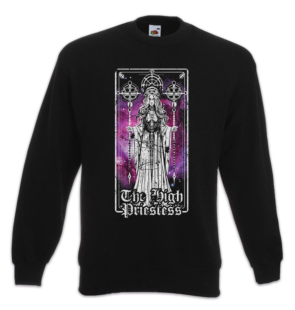 Urban Backwoods Sweatshirt Tarot B The High Priestess Sweatshirt Set Card Karte Deck Arcana (1-tlg) Voodoo Major Minor Symbol
