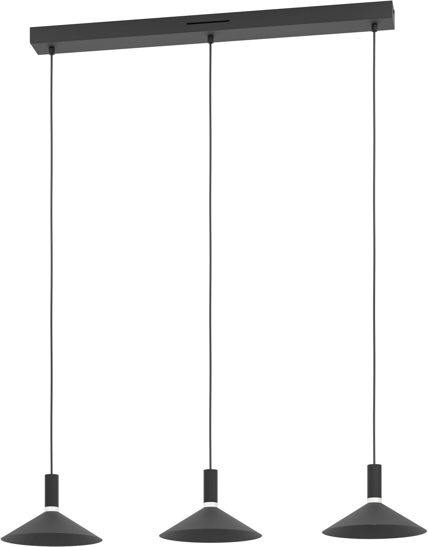 EGLO Hängeleuchte CONOMAVILLA-Z Pendellampe - Stahl - LED - 3X7,5W - IP20, Bluetooth, CCT - über Fernbedienung, Dimmfunktion, Farbwechsel, Memoryfunktion, Nachtlichtfunktion, RGB, Weckerfunktion, dimmbar über Fernbedienung, mehrere Helligkeitsstufen, LED fest integriert, Kaltweiß, Neutralweiß, RGB, Warmweiß, Hängelampe, Deckenlampe, Wohnzimmer, Esszimmer, L92 x B22 x H120 cm