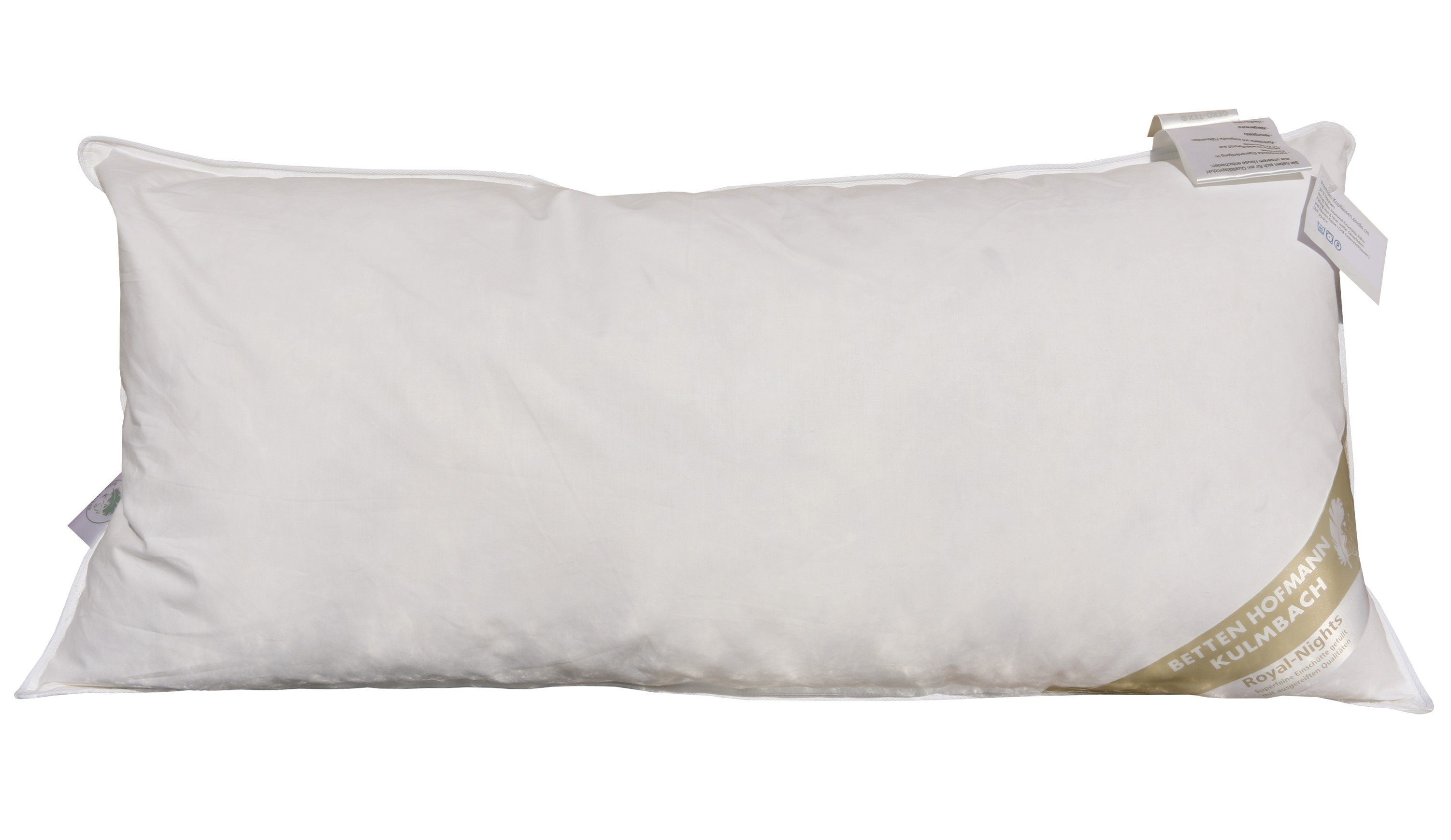 Betten Hofmann Kopfkissen Betten Hofmann Premium Kopfkissen 40x80 cm mit 30% Daunenanteil 450 g, Füllung: 70% Federn, 30% Daunen, Bezug: 100% Baumwolle, Seitenschläfer, Rückenschläfer, weich und unterstützend, made in Germany, allergikergeeignet
