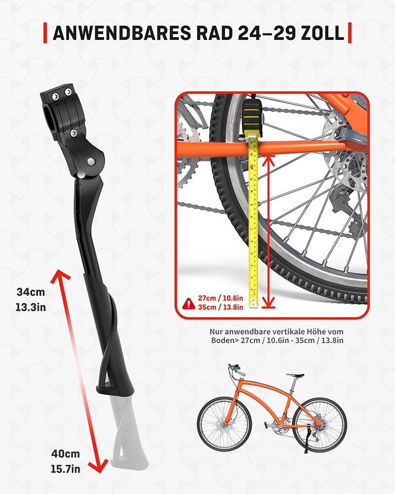 FOUORTUNATE-BEE Fahrradständer Fahrradständer 24-29 Zoll (Maximale Belastung(Pro 35,Pro+ 45, Pro Max45) KG, Konzipiert für E-Bike und MTB), 40mm Loch für M6 Schrauben,18mm Loch für M5/M6 Schrauben geeignet