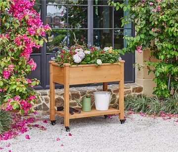 Yaheetech Hochbeet, Pflanzkasten Blumenkübel Kräuterbeet aus Holz