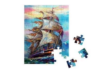 puzzleYOU Puzzle Ölgemälde: Segelschiff hart am Wind, 48 Puzzleteile, puzzleYOU-Kollektionen Gemälde