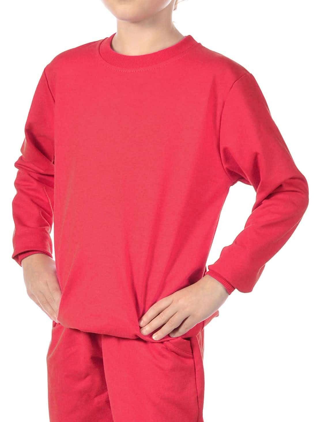 KMISSO Sweatshirt Mädchen Sweatshirt in tollen Farben (1-tlg) mit elastischem Bund Rot