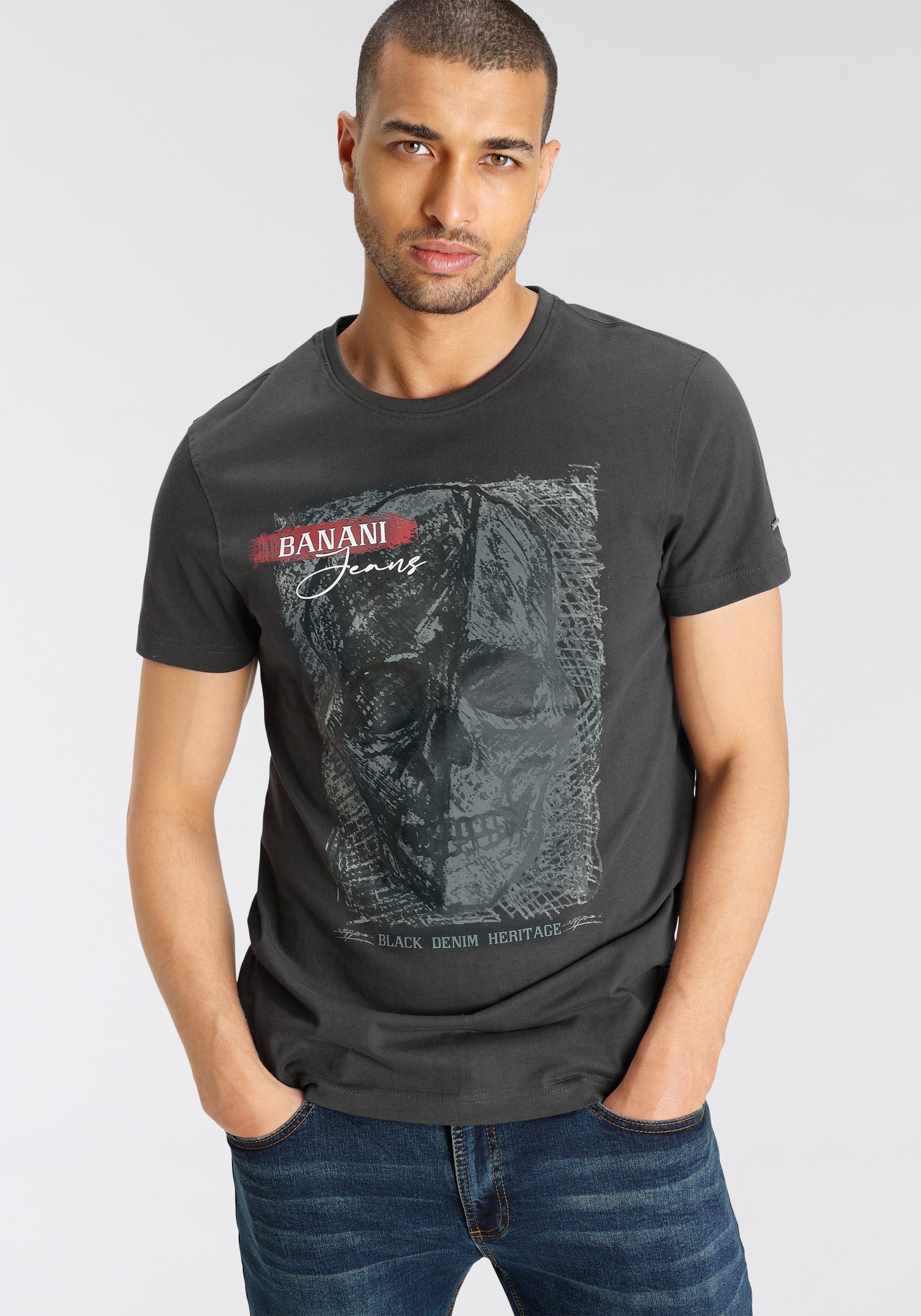 großem Banani T-Shirt Bruno Frontprint mit