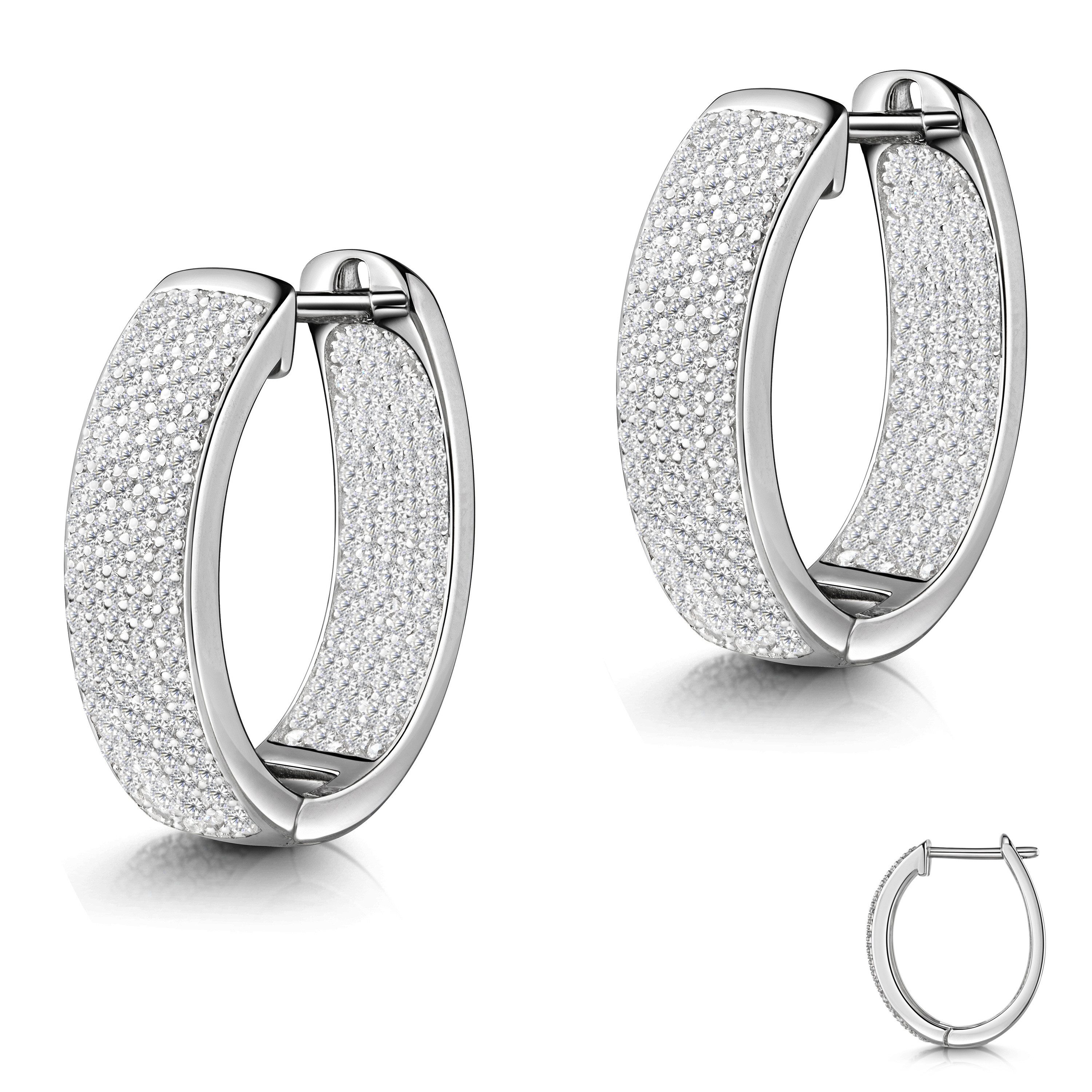Firetti Paar Creolen Schmuck Geschenk Silber 925 Ohrschmuck Ohrringe, Made in Germany - mit Zirkonia (synth)
