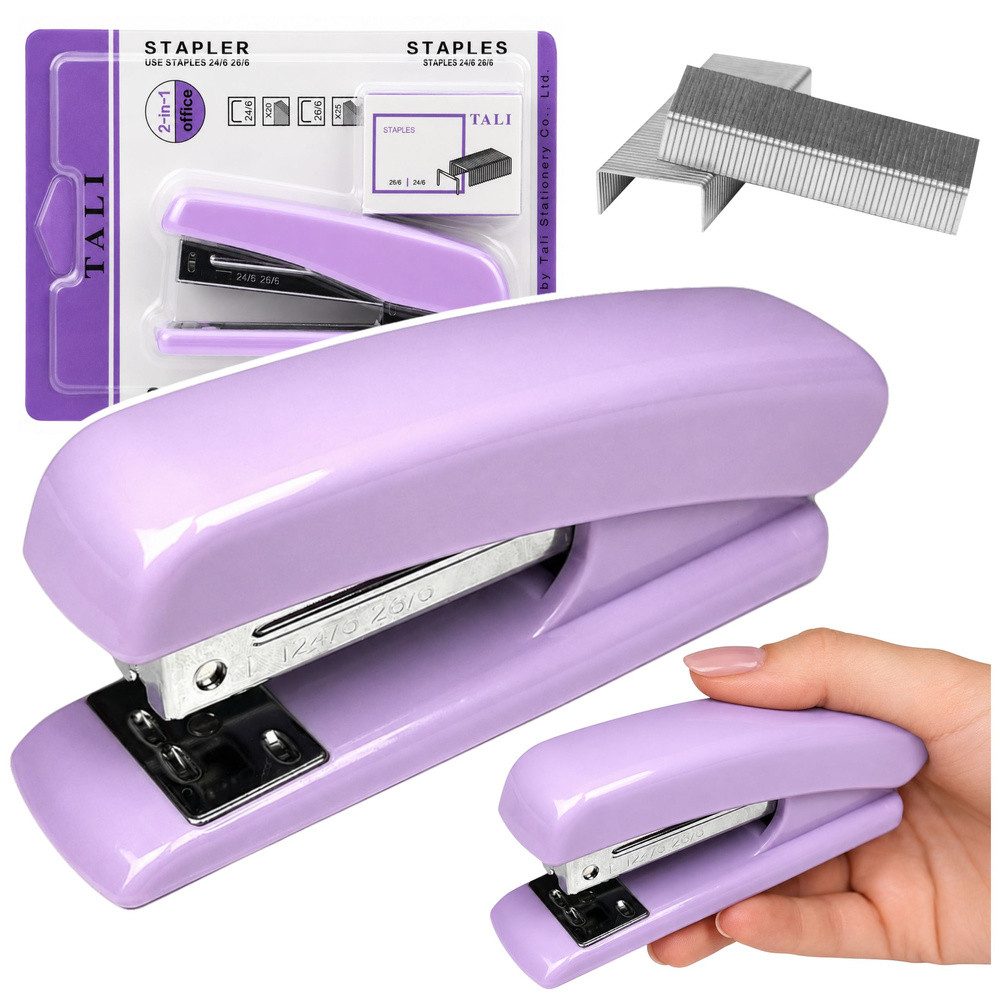 LEAN TOYS Hefter Heftgerät Bürohefter Papierhefter, 2-in-1 Hefter 24/6 & 26/6, bis 25 Blatt, Klammern dabei