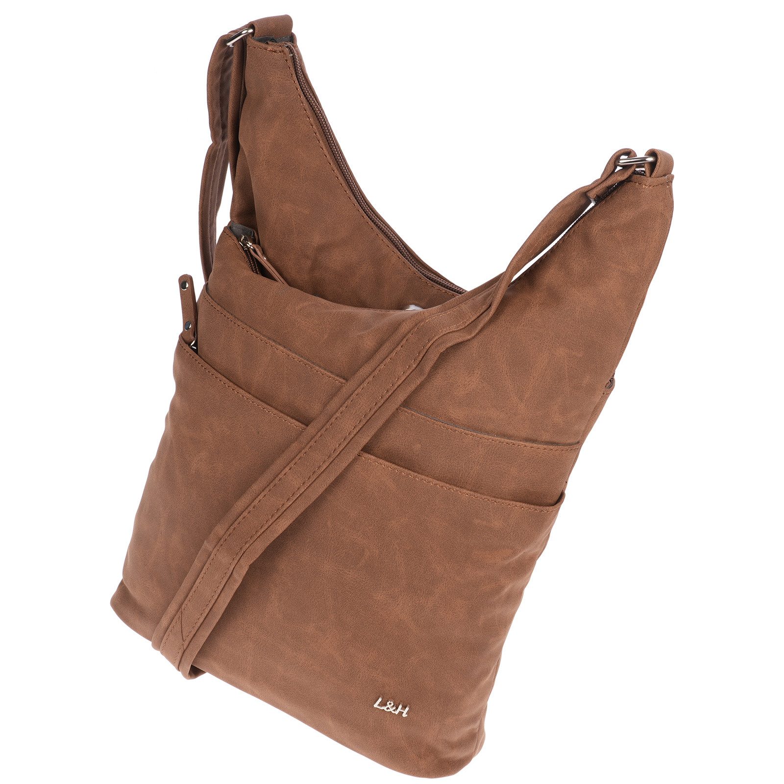 Christian Wippermann Umhängetasche Große Umhängetasche Damen Tasche Schultertasche (einzeln), Crossover Leder Optik – Bild 3 von 5
