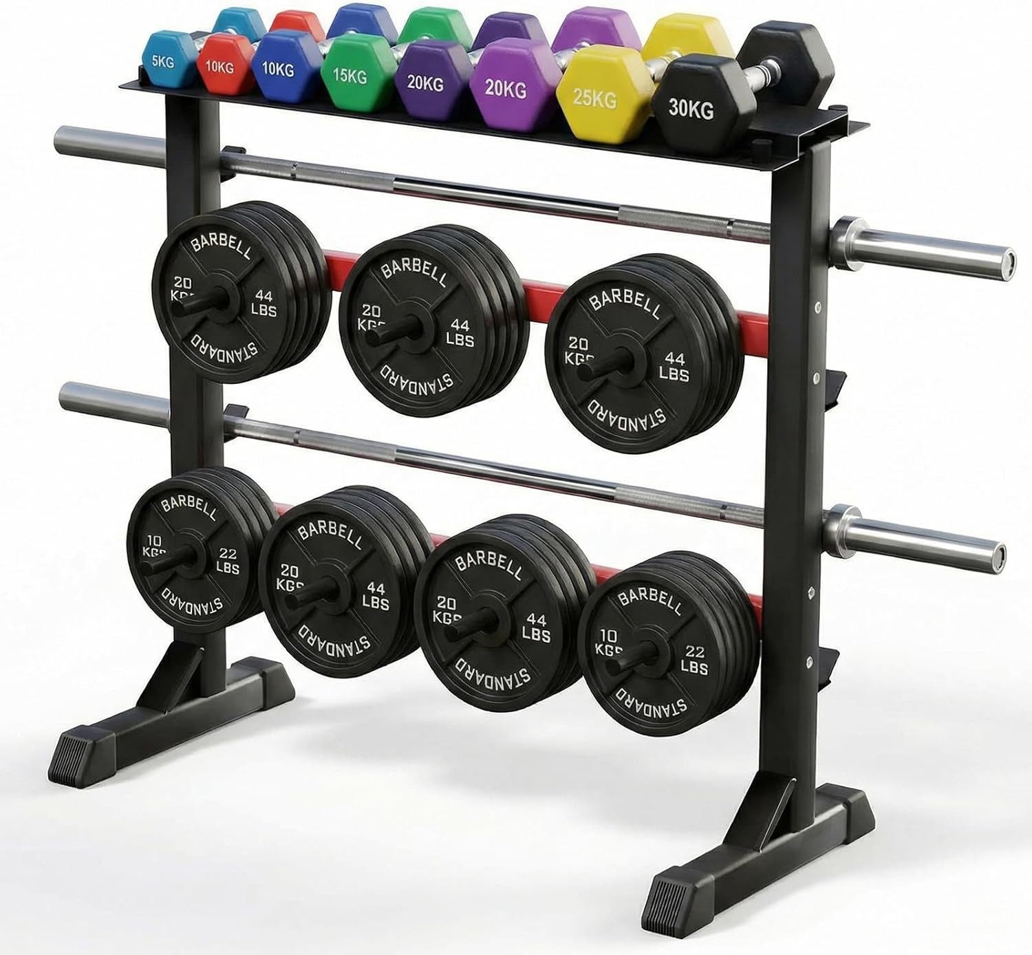 TLGREEN Kurzhantelständer 3-stufig Langhantelständer Stahl Kurzhantelständer, für Home Gym bis 300kg