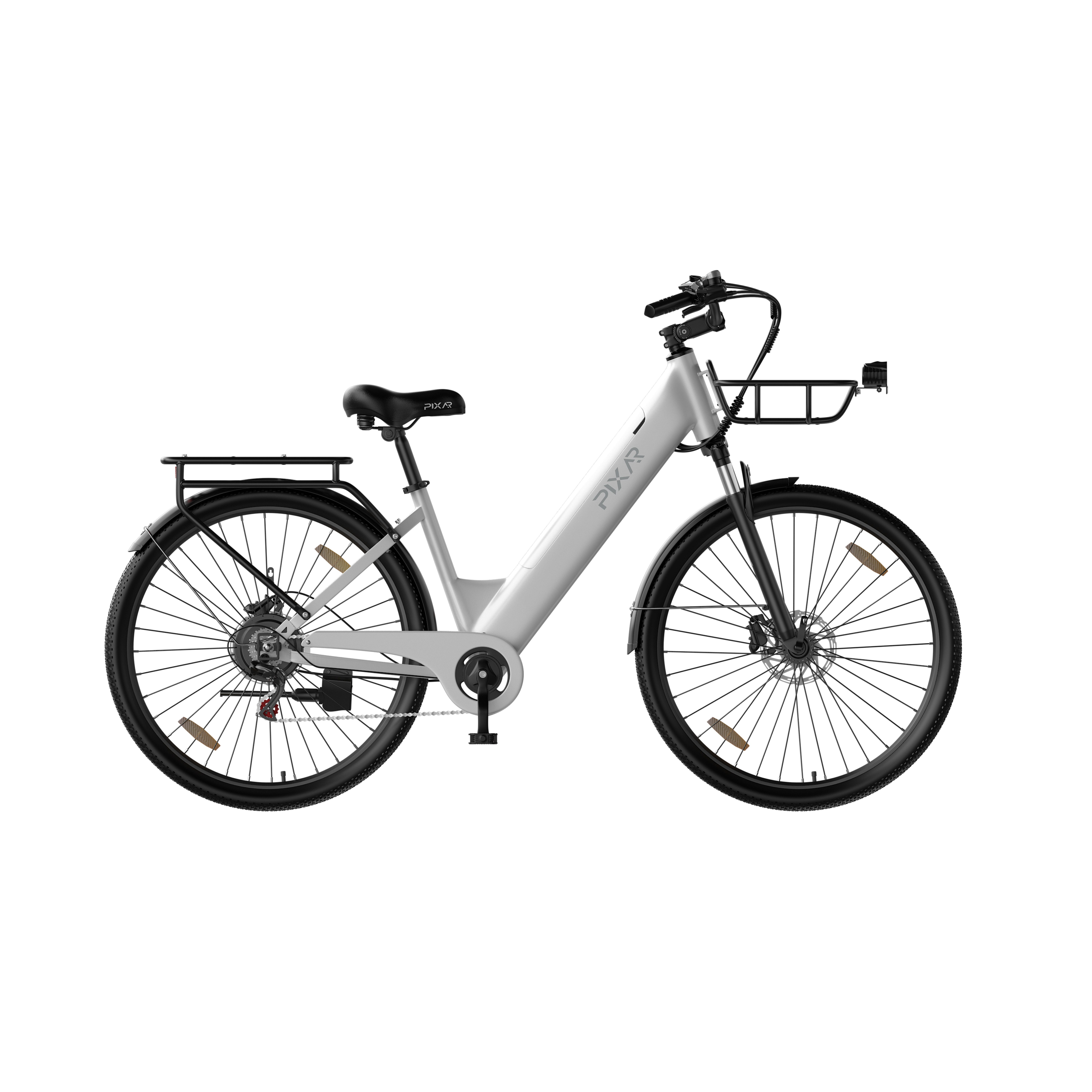 PIXAR E-Bike Cityrad Pedelec 28 Zoll 36V 18Ah bis 100 km Shimano 7 Gang, 7 Gang, Heckmotor, 648 Wh, Bürstenloser Motor, Bürstenloser Motor