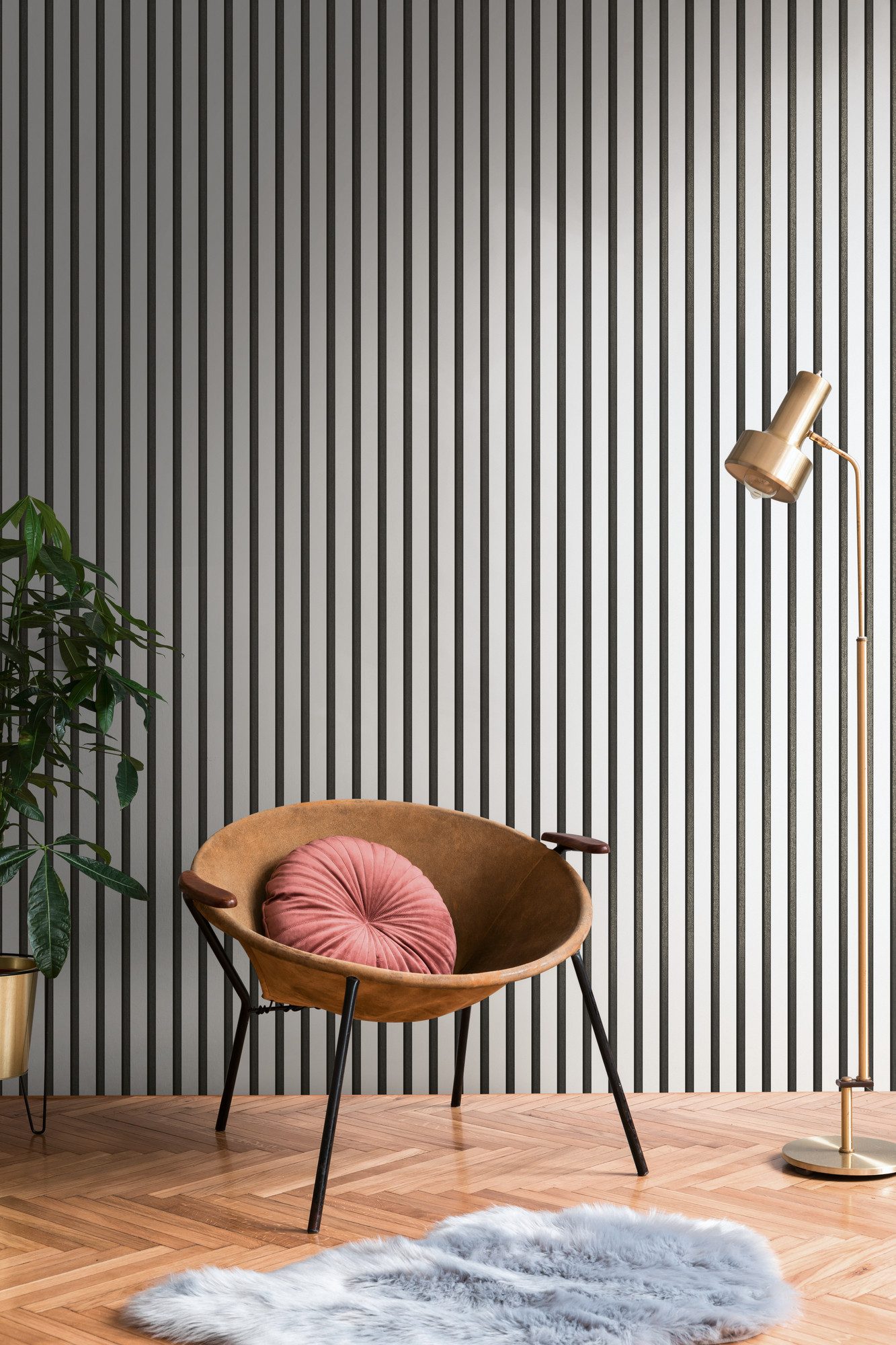 A.S. Création Vliestapete 50 Jahre AS Holzpaneele Tapete Holzoptik mit Metallic-Effekt 3D, strukturiert, leicht glänzend, (1 St), Vliestapete Wandpaneele für Sc – Bild 5 von 5