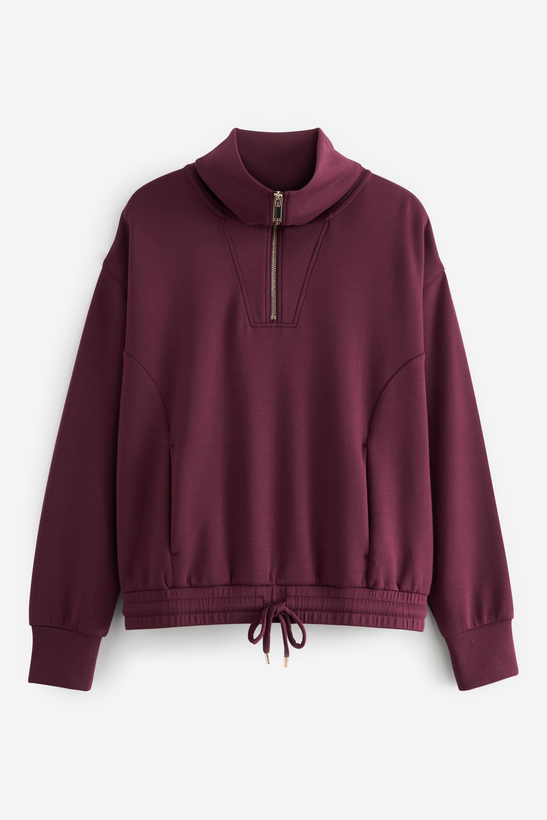 Next Sweatshirt Pullover mit kurzem Reißverschluss (1-tlg) Berry Red