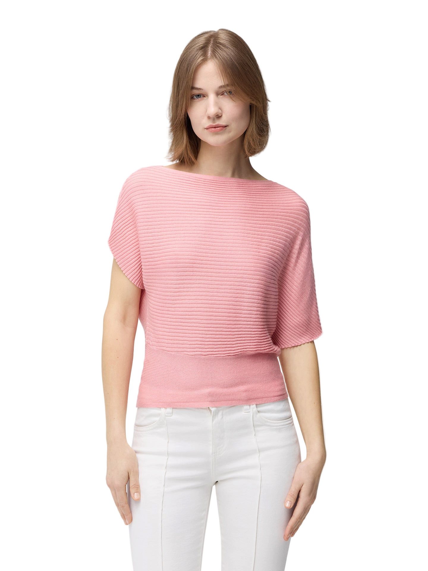 GOBI Cashmere T-Shirt Kaschmirpullover mit kurzen Dolman Ärmeln