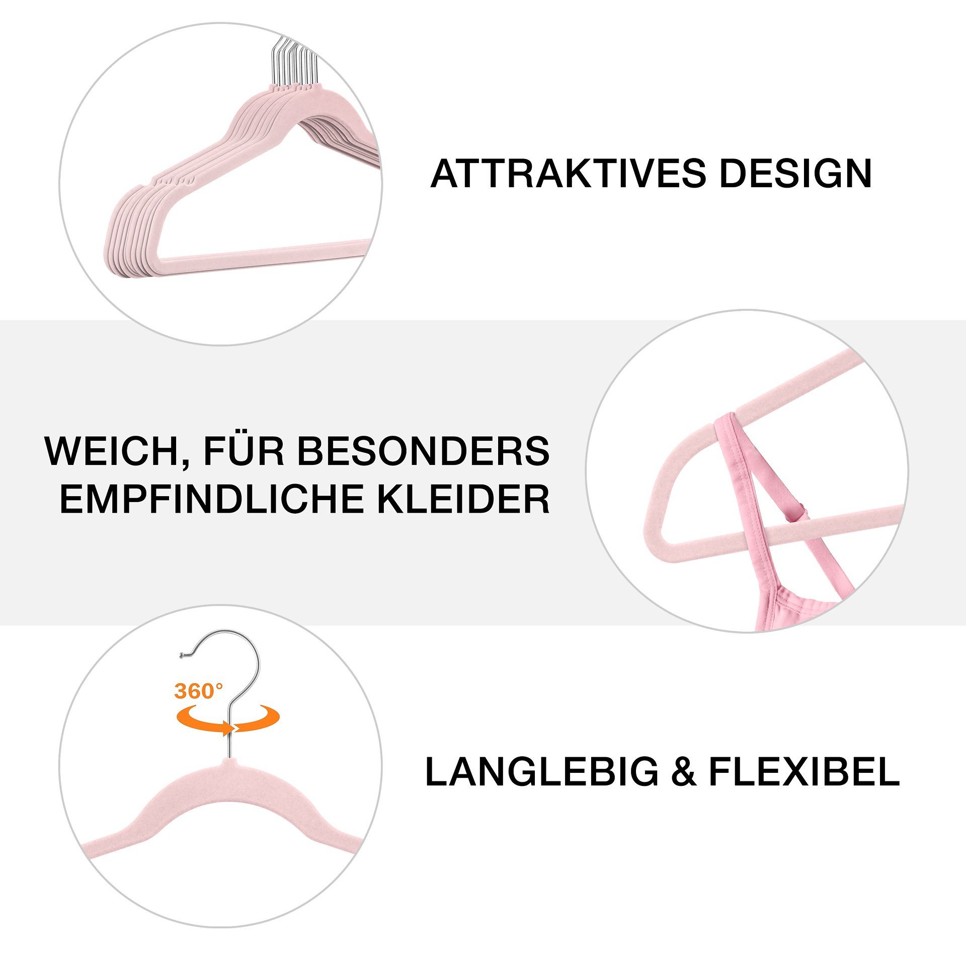 StickandShine Kleiderbügel 25 Stück Samt Kleiderbügel günstig online kaufen