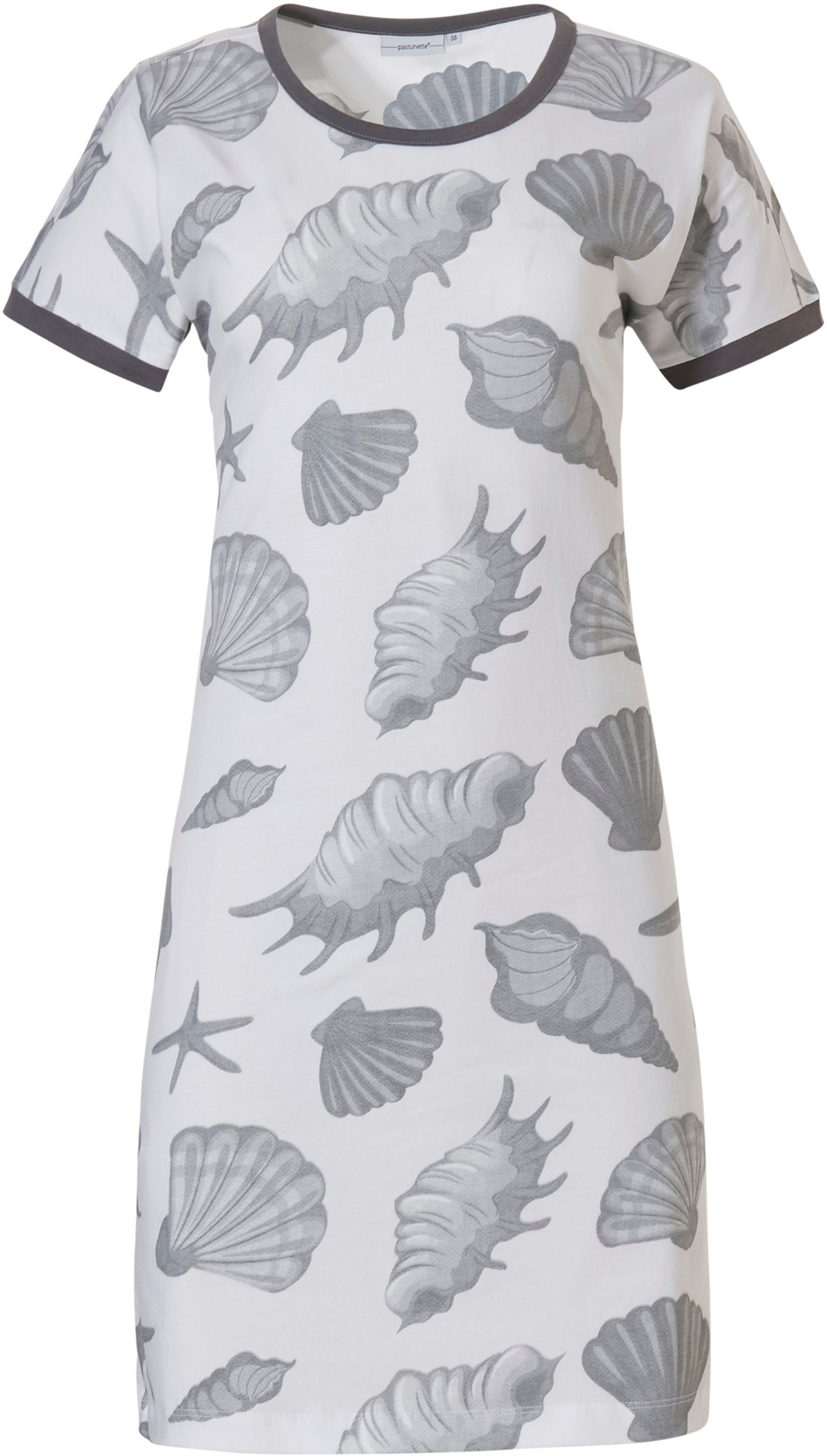 Pastunette Nachthemd Damen Schlafshirt mit kurzem Arm (1-tlg) Baumwolle
