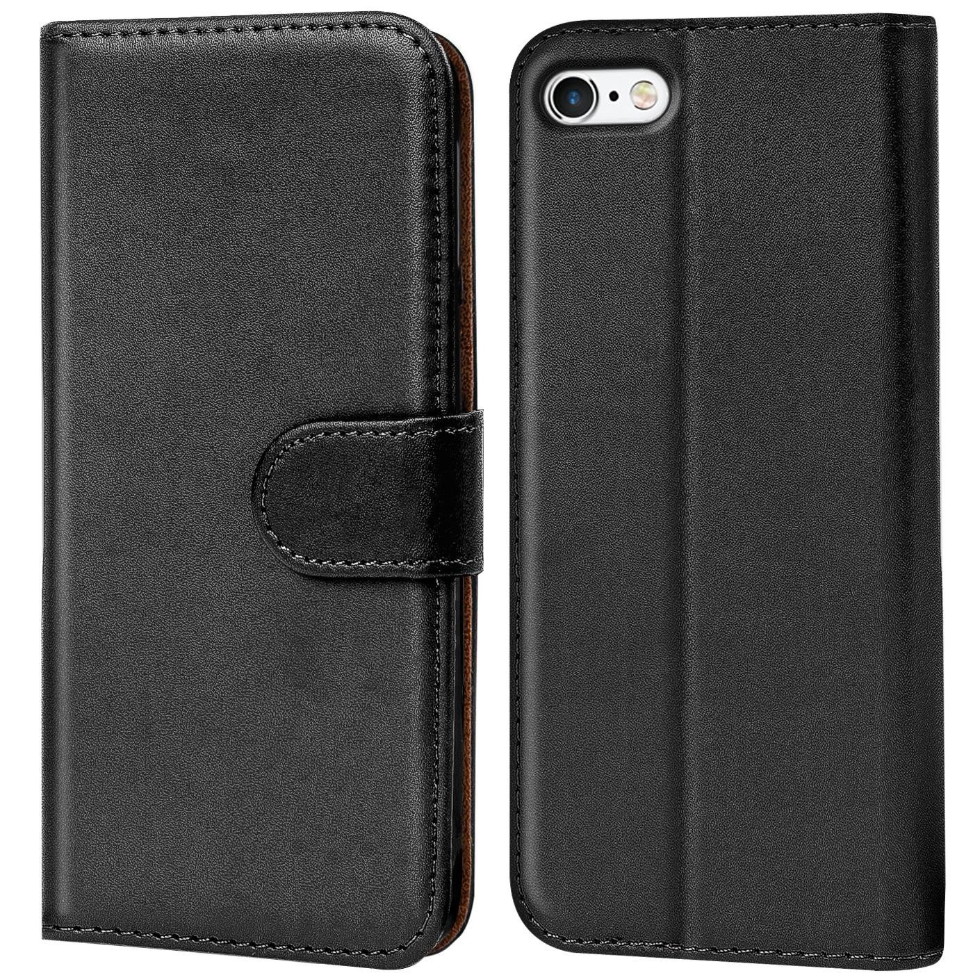 CoolGadget Handyhülle Wallet Klapp Tasche Book Case für Apple iPhone 5 / 5S / SE 4,0 Zoll, Hülle Klapphülle Flip Cover Etui Schutzhülle