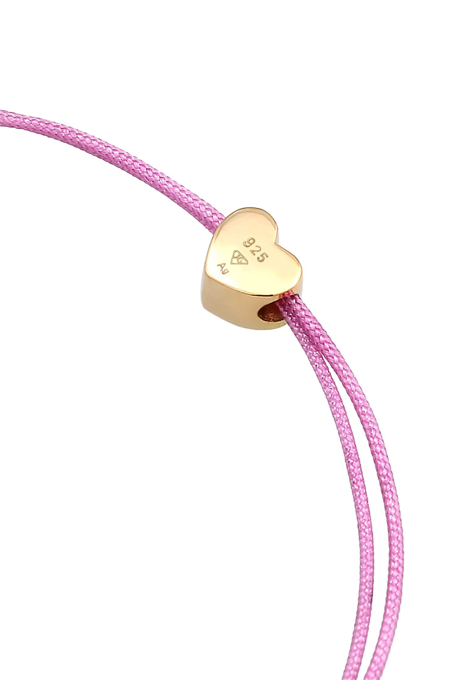 Elli Armband Herz Liebe Textilband Trend 925 Silber (kein Set, 1-tlg), Herz