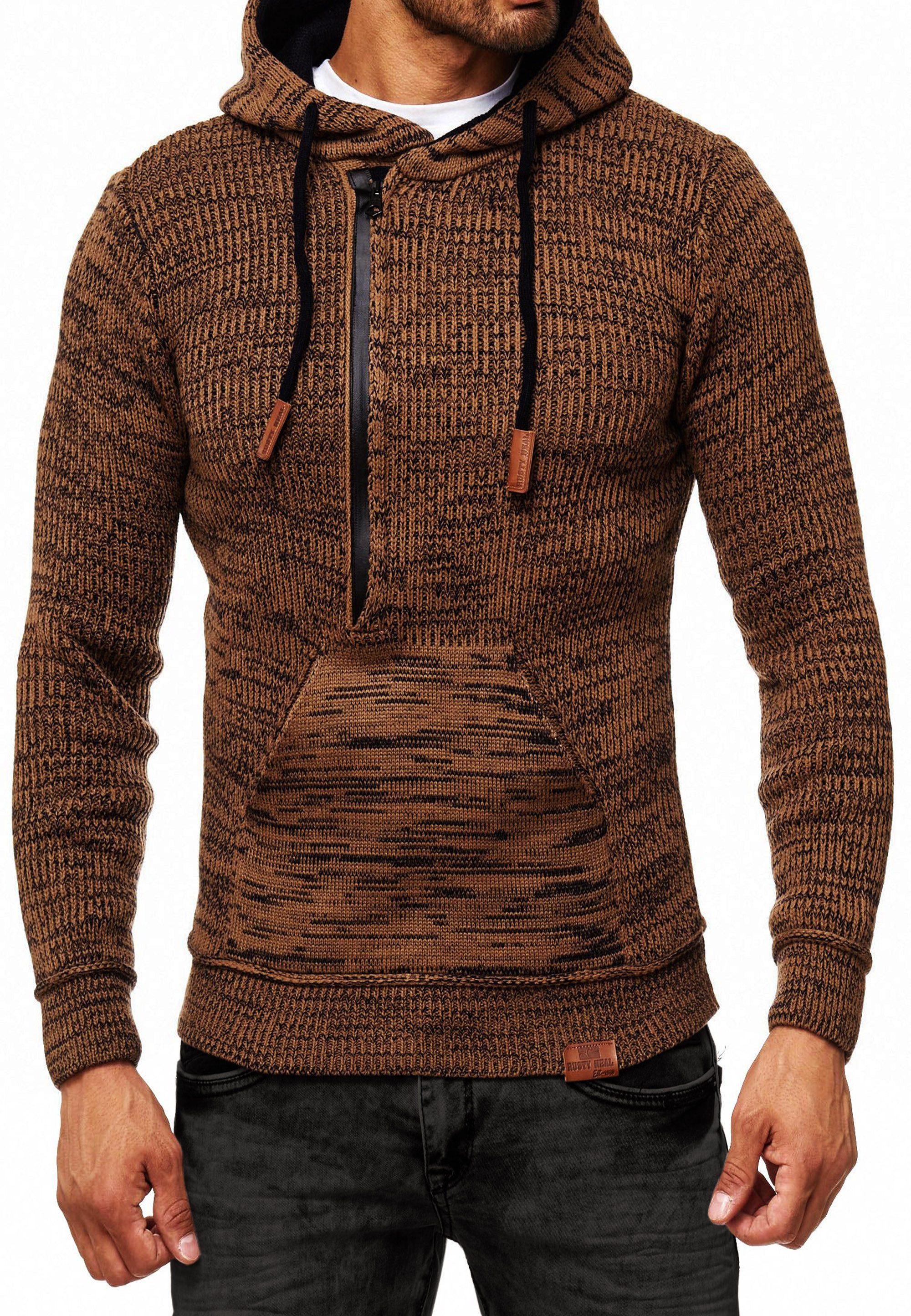R-NEAL Kapuzenpullover Kapuzenpullover Grobstrick Pullover mit Zipper und L günstig online kaufen
