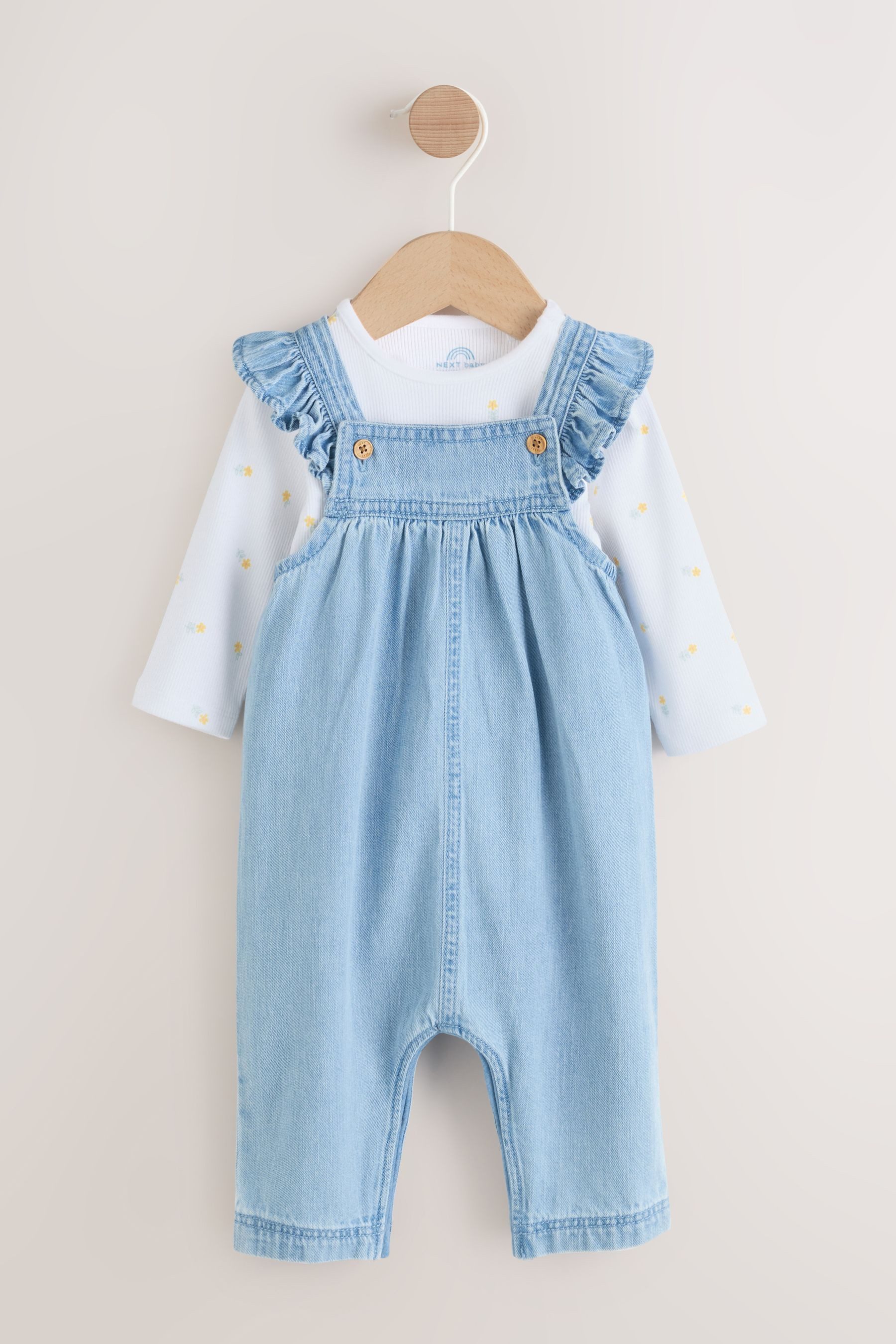Next Latzhose Baby-Latzhose und Langarm-Bodysuit im 2er-Set (2-tlg)